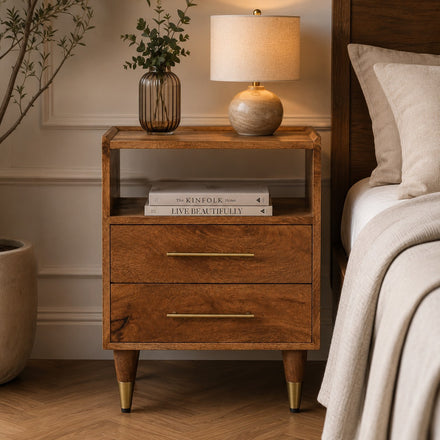 Teak Finish Side Tables