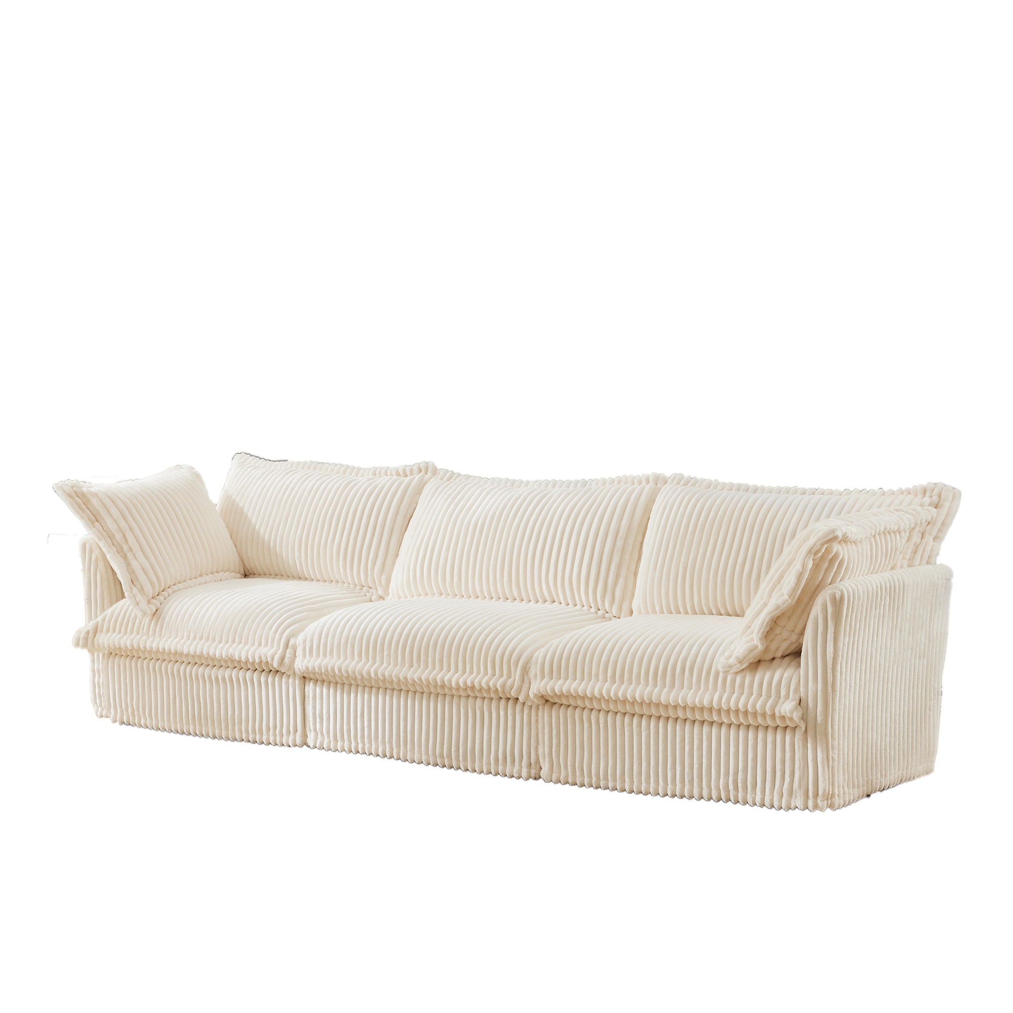 Fluffy 3-Seat Modular Sofa in Corduroy Cream #OttOnly_0 #Fabric_Corduroy Cream