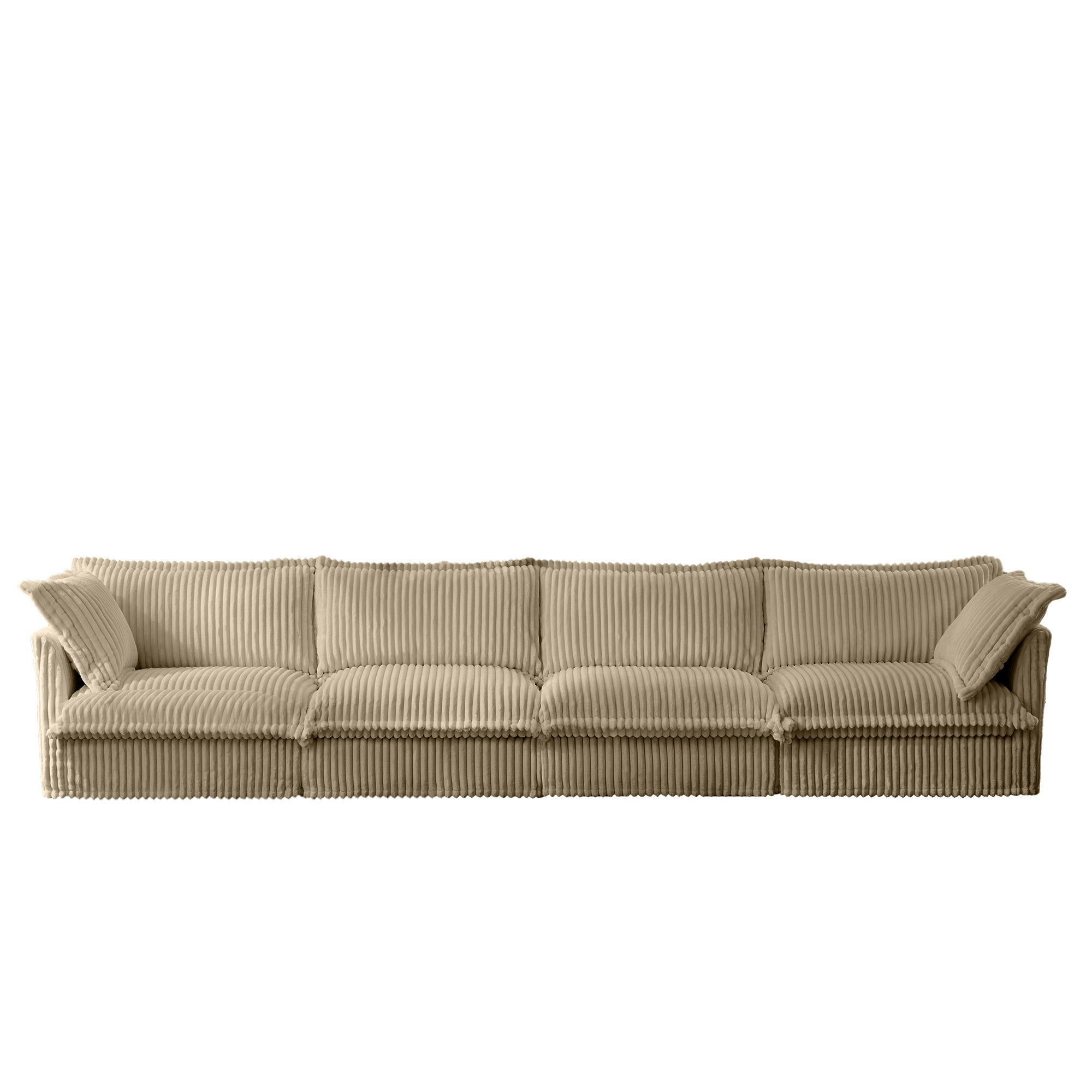 Fluffy 4-Seat Modular Sofa in Corduroy Camel #OttOnly_0 #Fabric_Corduroy Camel