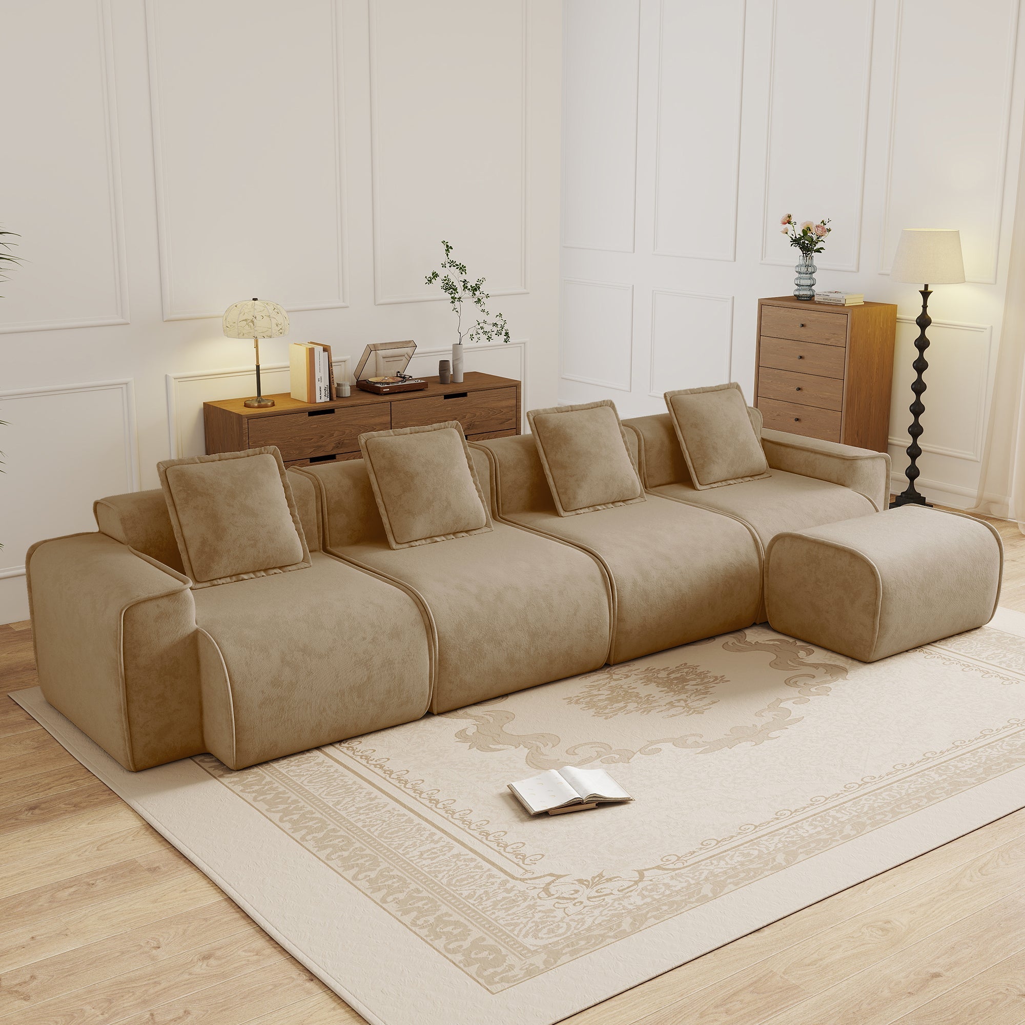Seneca 4-Seat Boneless Couch in Mocha #OttOnly_1 #Color_Mocha