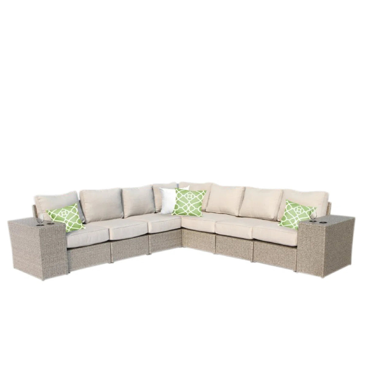 Wicker Outdoor Sofa Set for 6 with Cushions