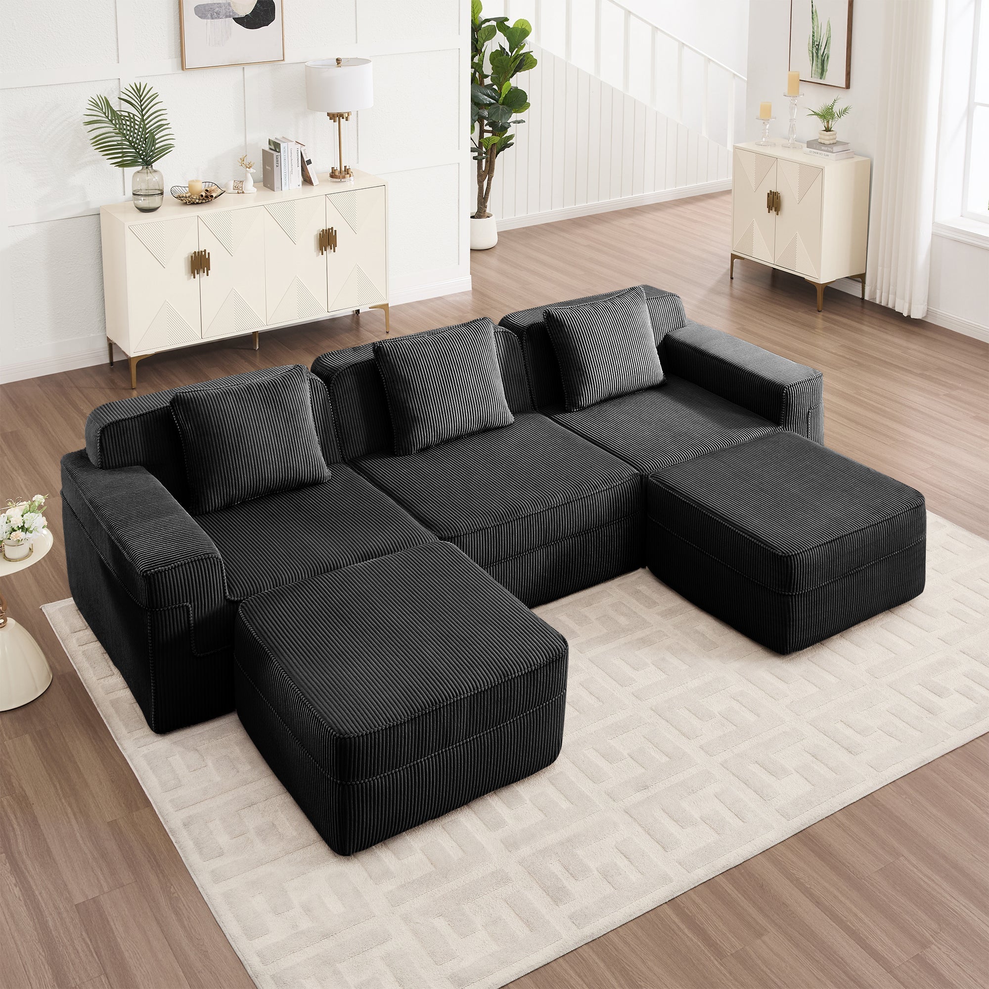 Hudson 3-Seat Boneless Couch in Black #OttOnly_2 #Color_Black