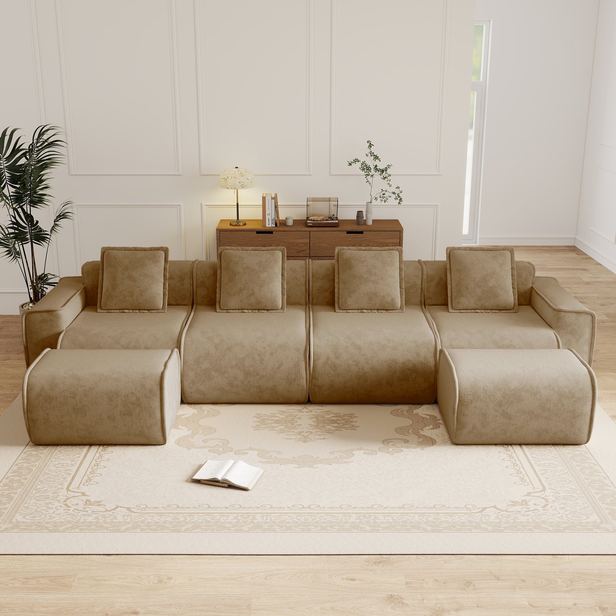 Seneca 4-Seat Boneless Couch in Mocha #OttOnly_2 #Color_Mocha