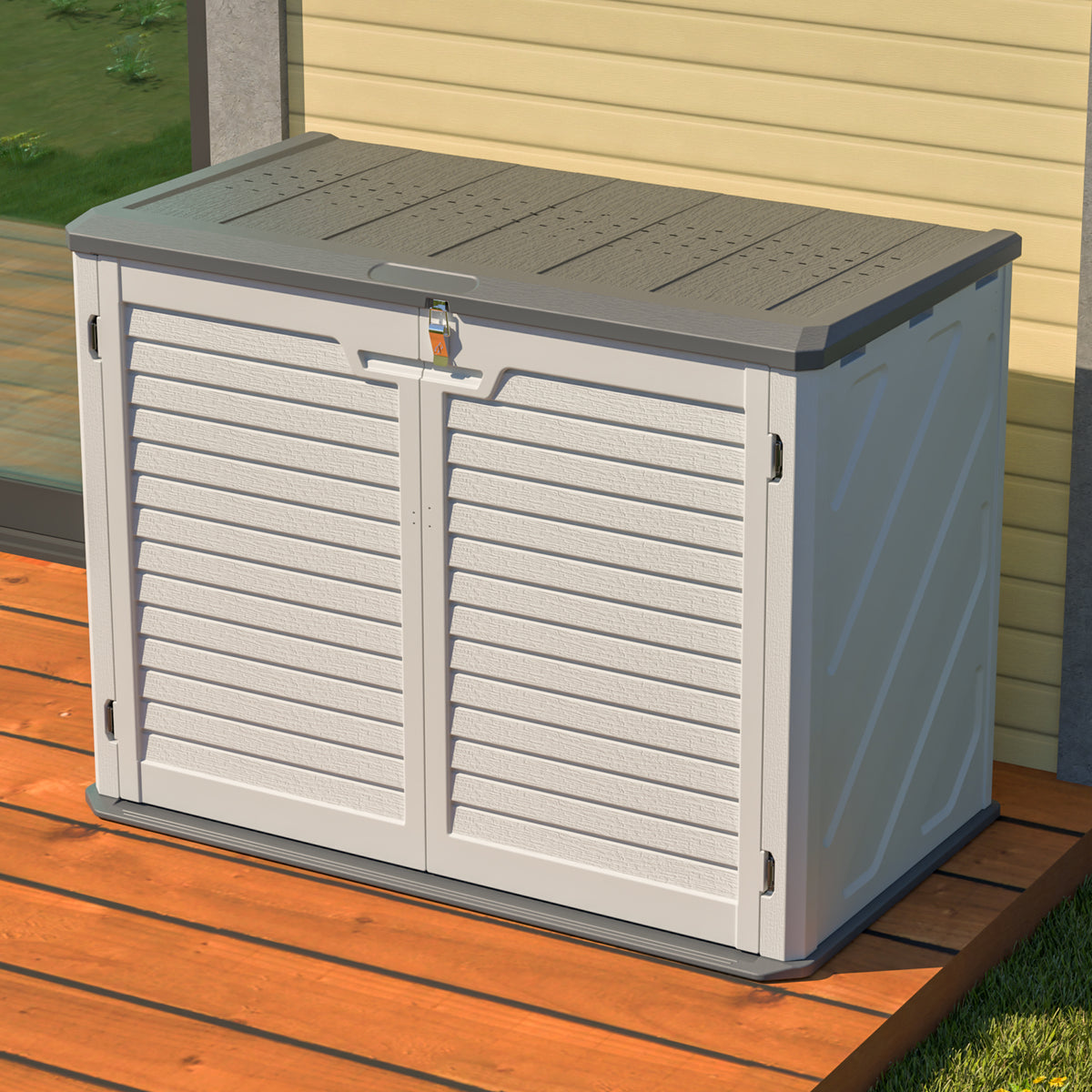 White HDPE Outdoor Storage Cabinet Lockable