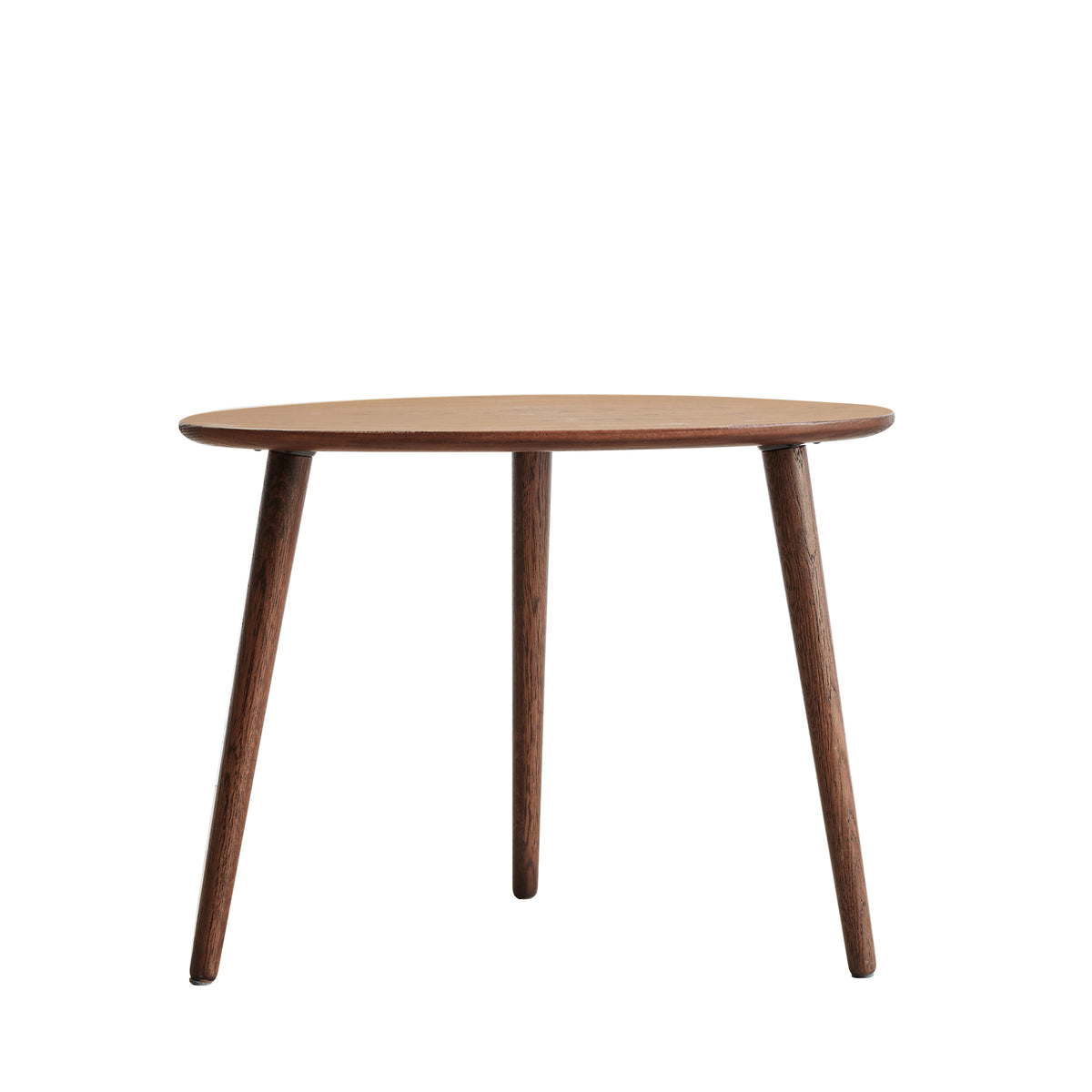 Walnut Solid Wood Mid-Century Pebble Coffee Table, 33.5 in