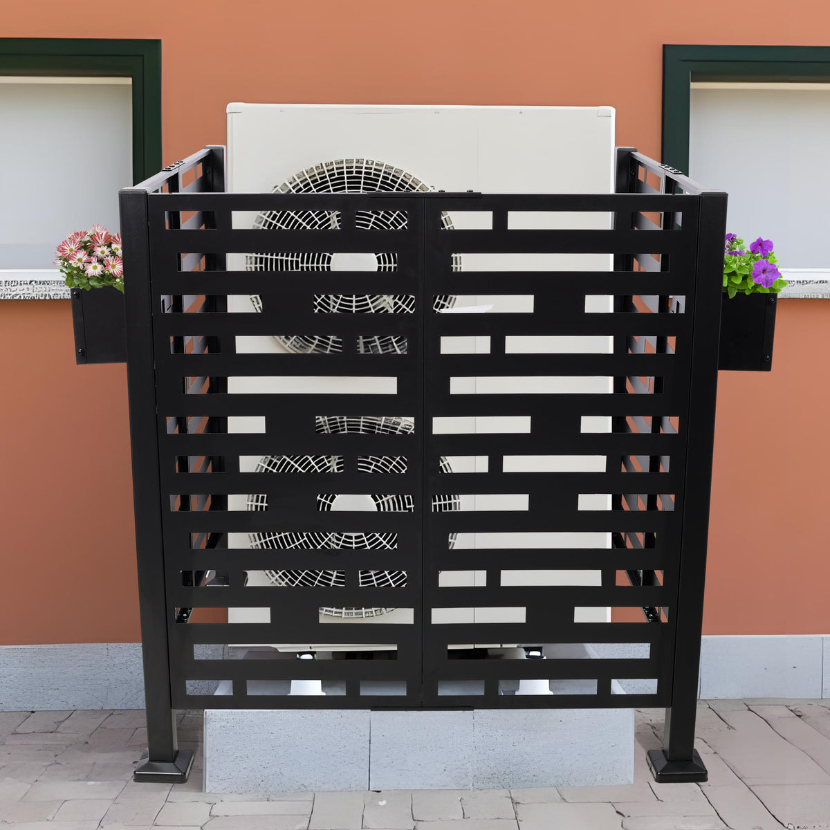 Black Metal Garden Fence, 45 in Tall