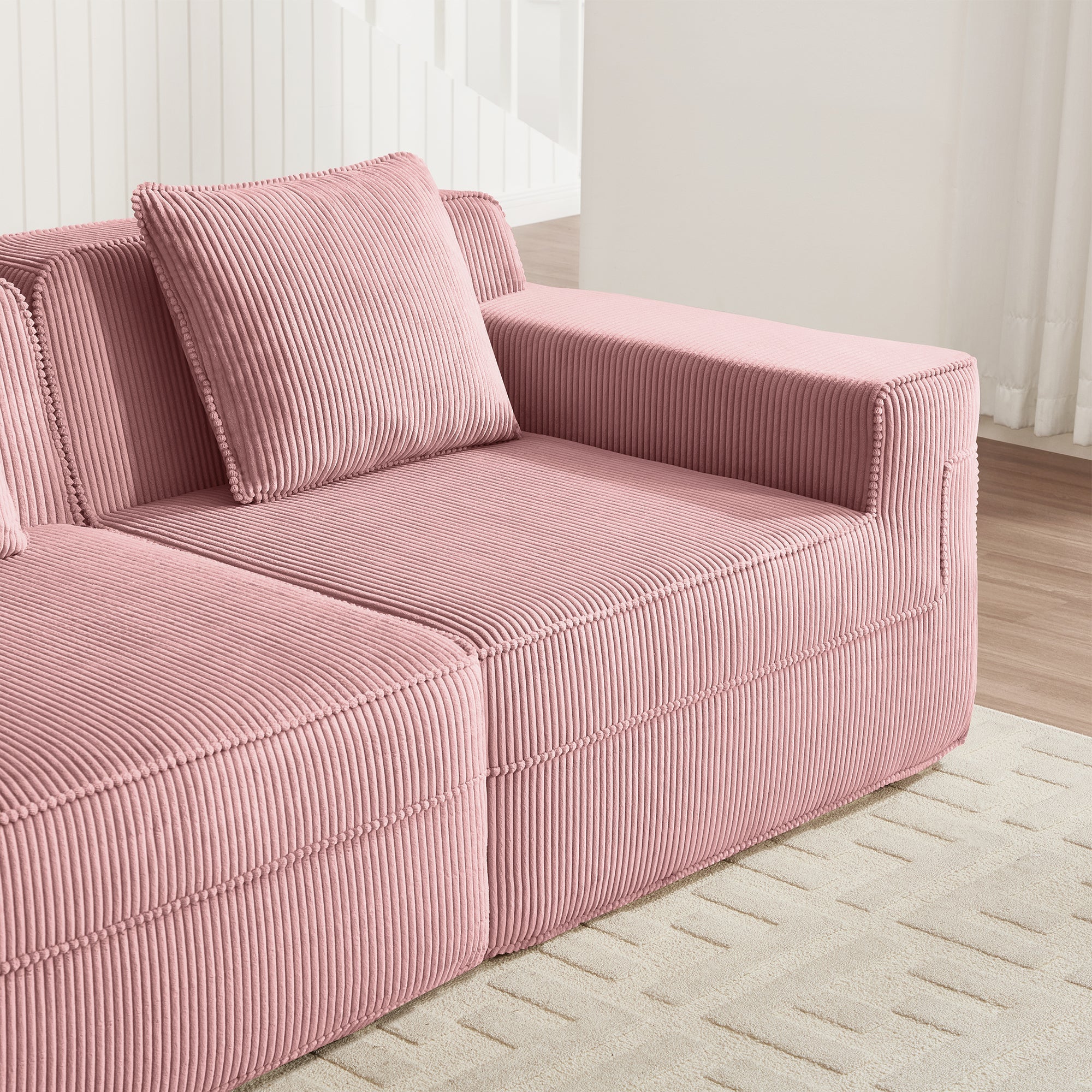 Hudson 2-Seat Boneless Couch in Pink #Color_Pink