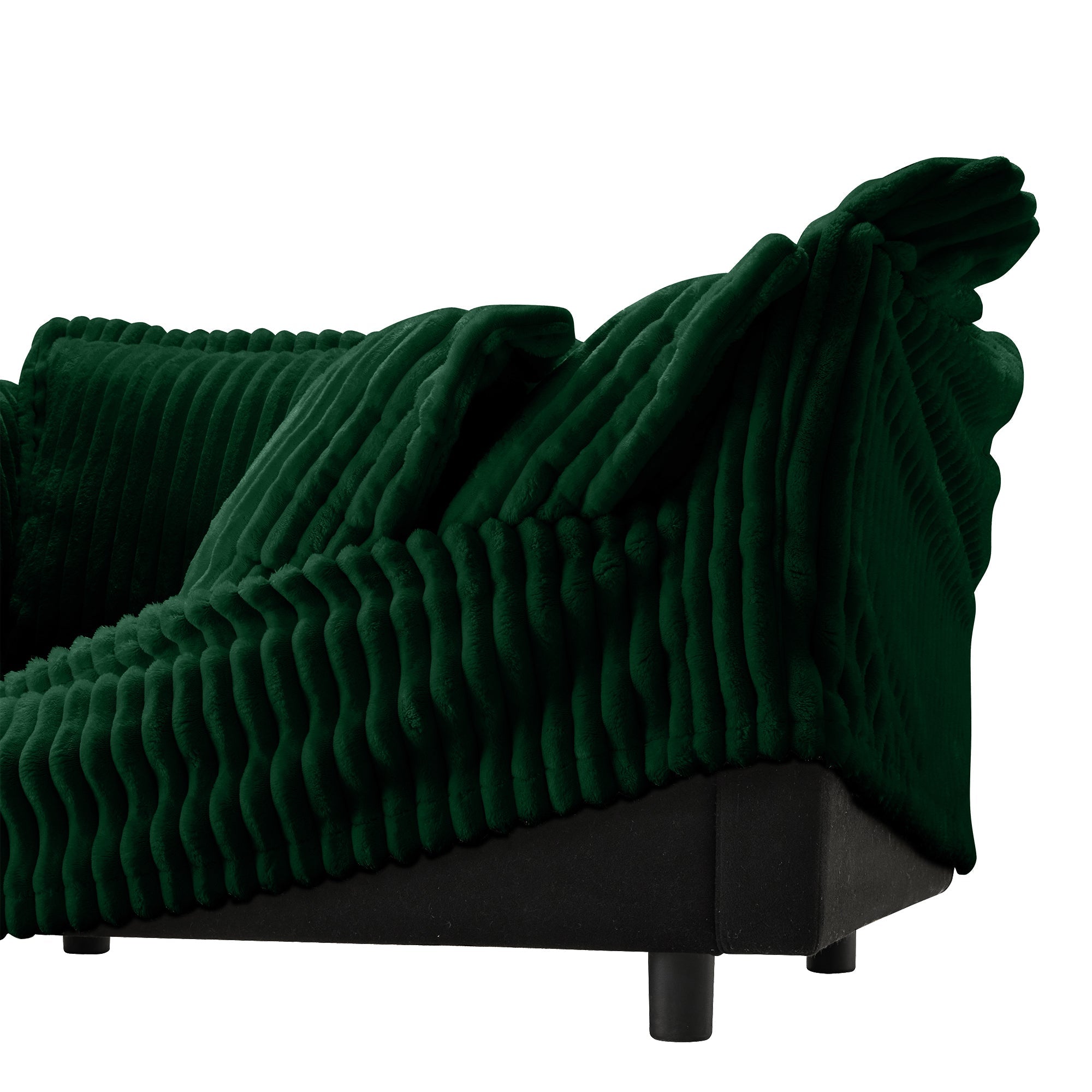 Fluffy 4-Seat Modular Sofa in Corduroy Emerald #OttOnly_2 #Fabric_Corduroy Emerald