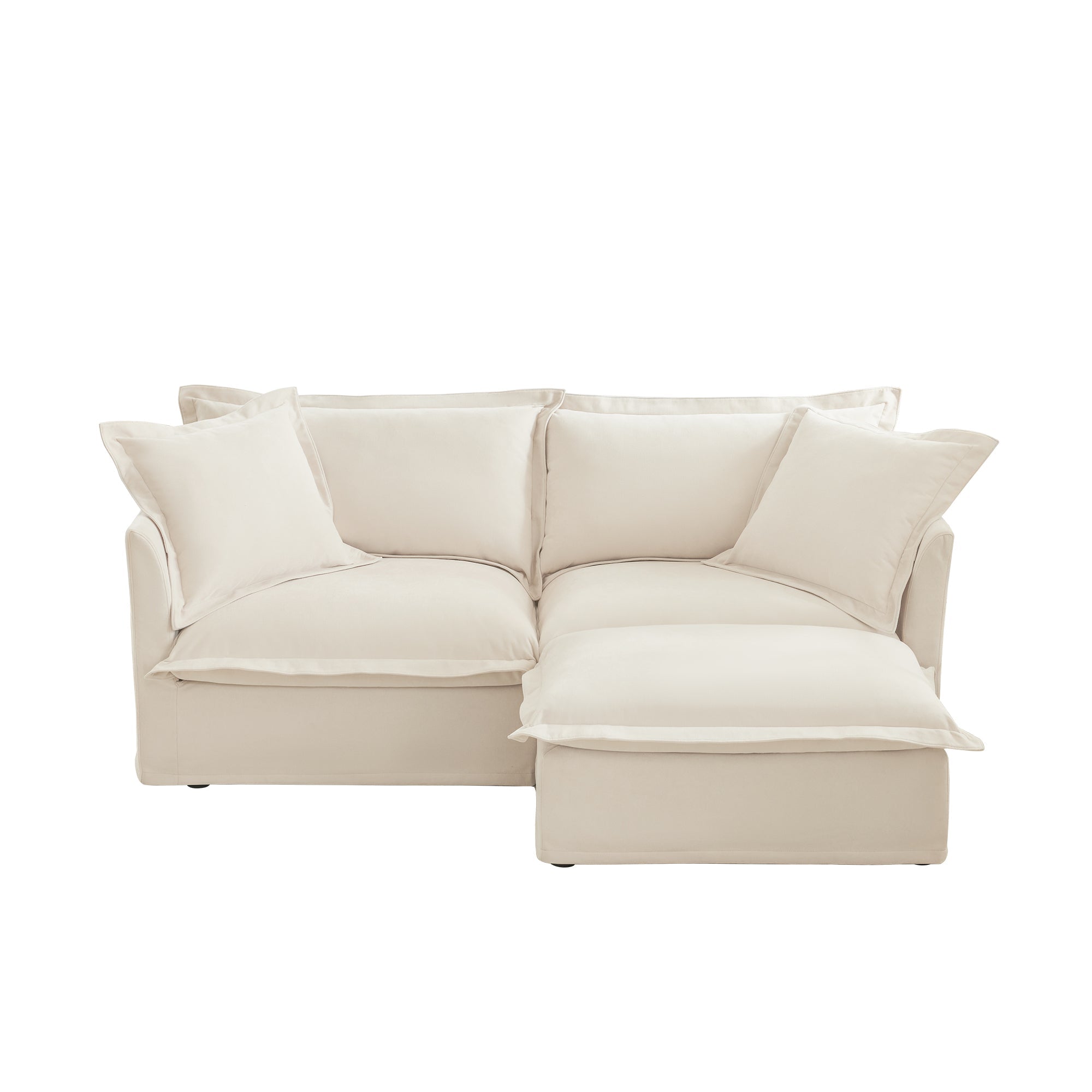 Fluffy 2-Seat Modular Sofa in Chenille Cream #OttOnly_1 #Fabric_Chenille Cream