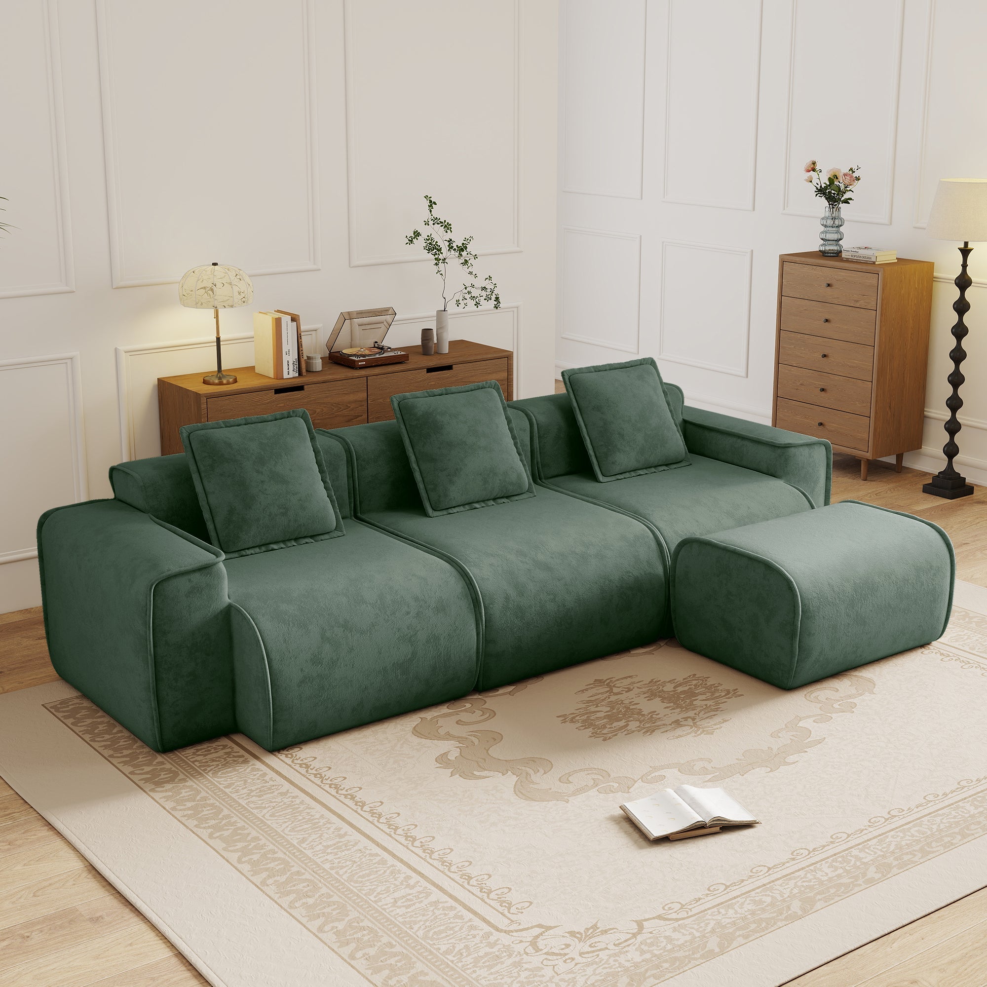 Seneca 3-Seat Boneless Couch in Olive #OttOnly_1 #Color_Olive