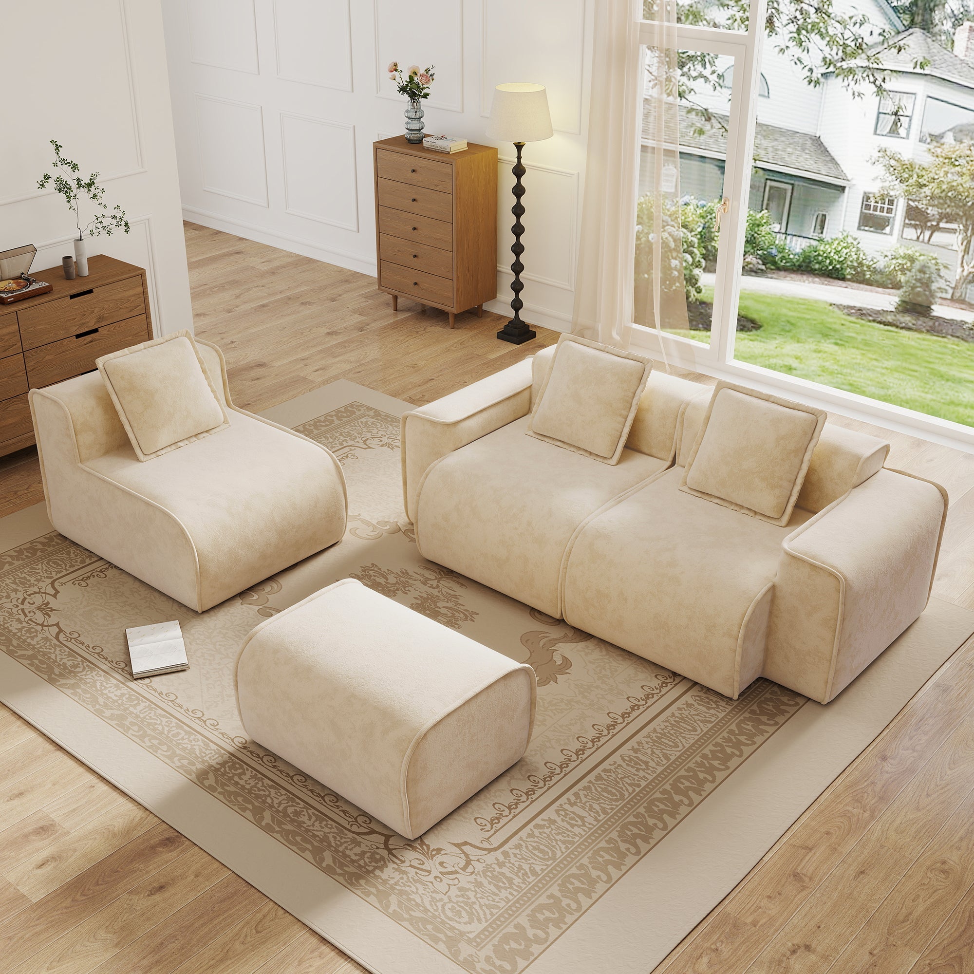 Seneca 3-Seat Boneless Couch in Camel #OttOnly_1 #Color_Camel