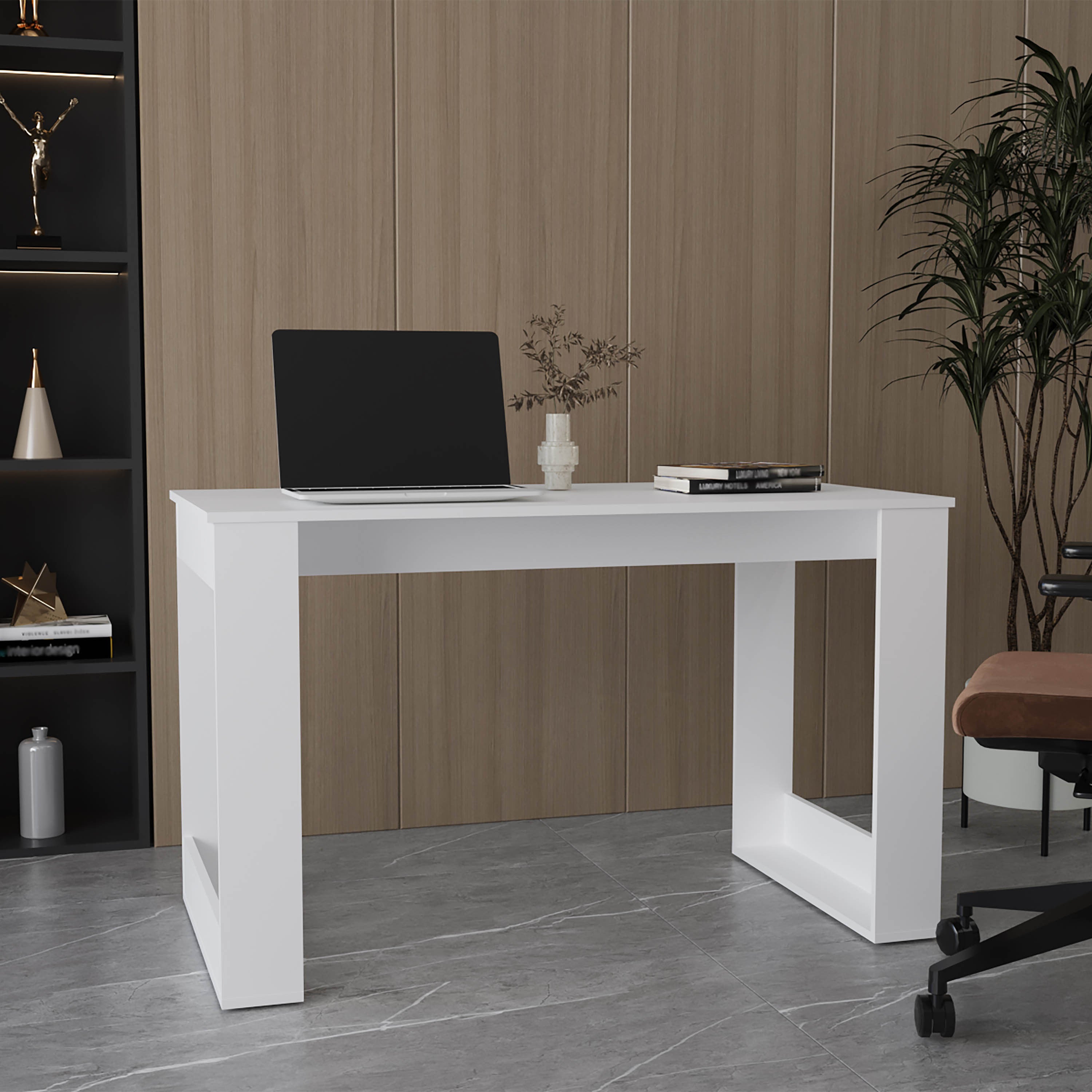 Modern Writing Desk, 47.2 in, White