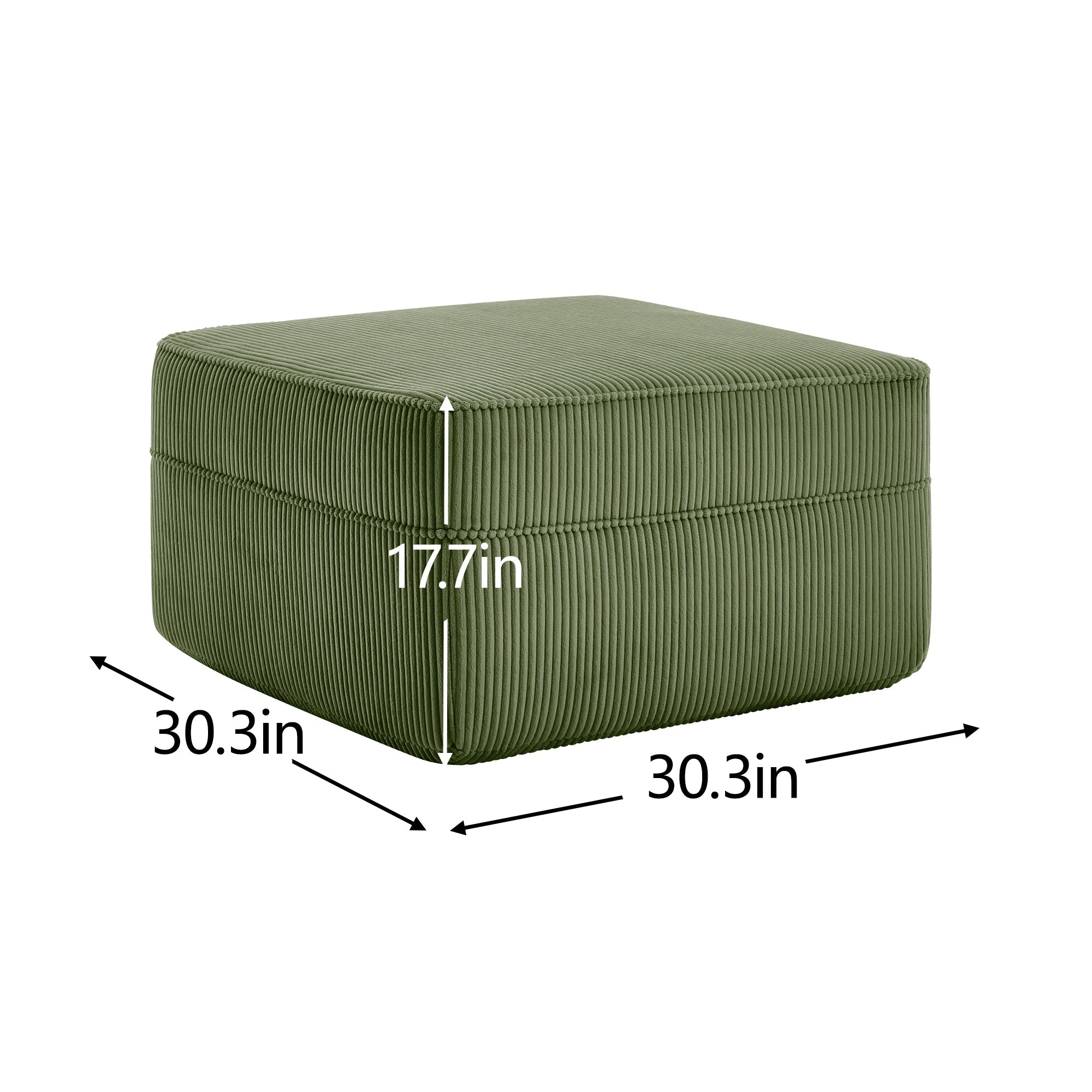 Hudson Boneless Ottoman in Olive #Color_Olive
