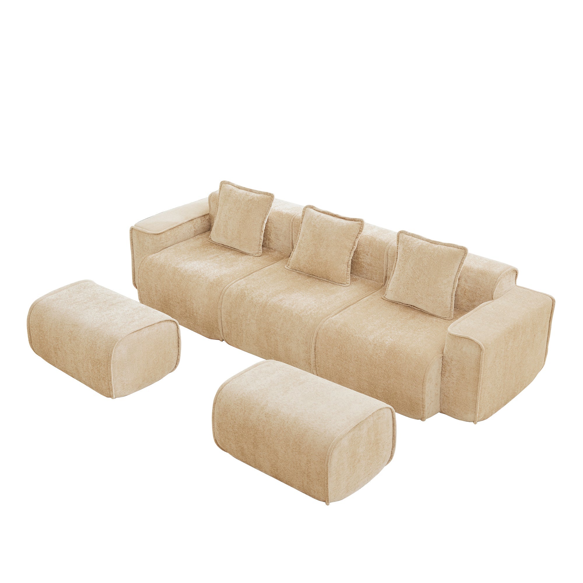 Seneca 3-Seat Boneless Couch in Camel #OttOnly_2 #Color_Camel
