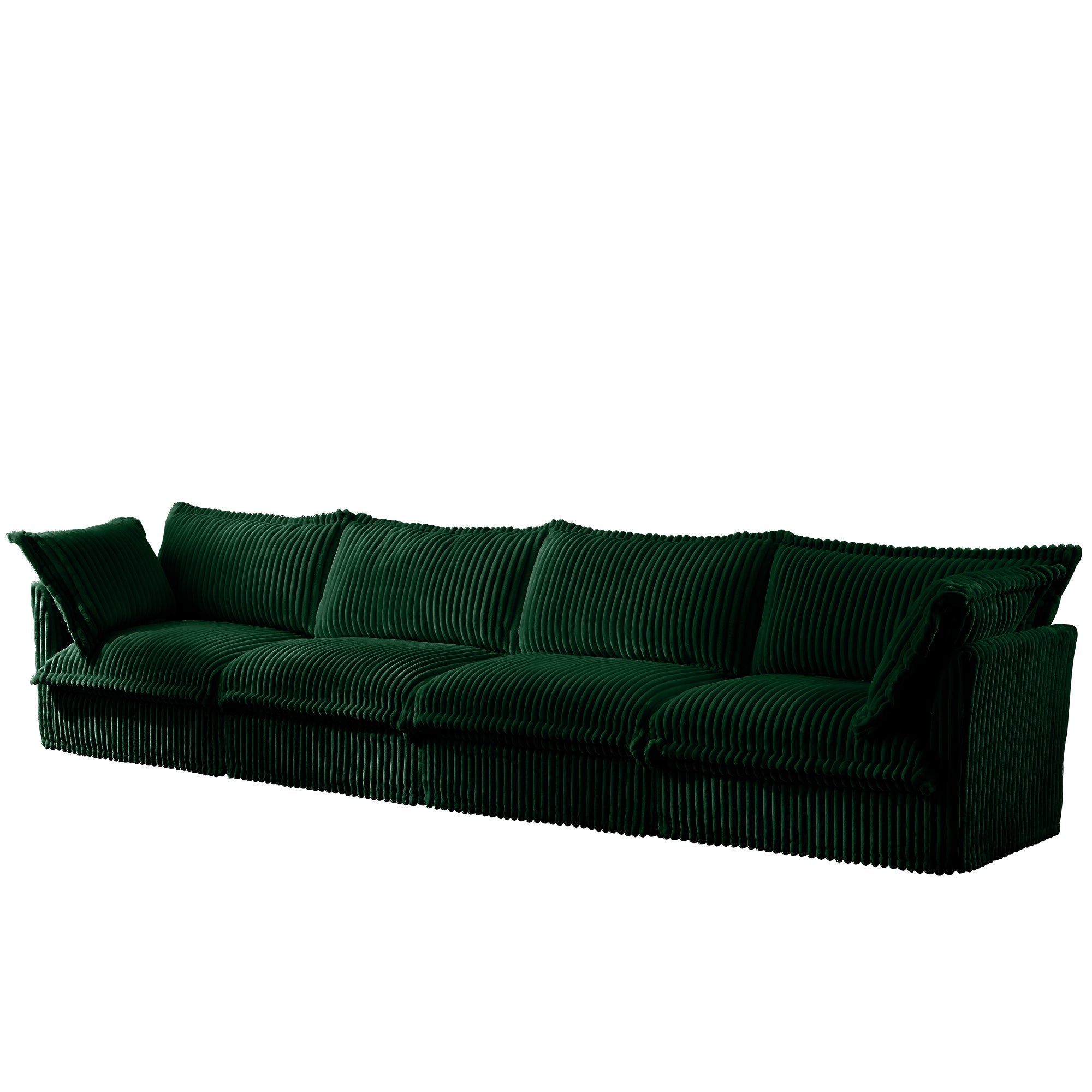 Fluffy 4-Seat Modular Sofa in Corduroy Emerald #OttOnly_0 #Fabric_Corduroy Emerald