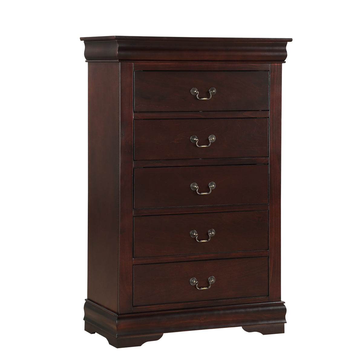 Solid Wood Tall Chest with Soft-Close Drawers, Cherry