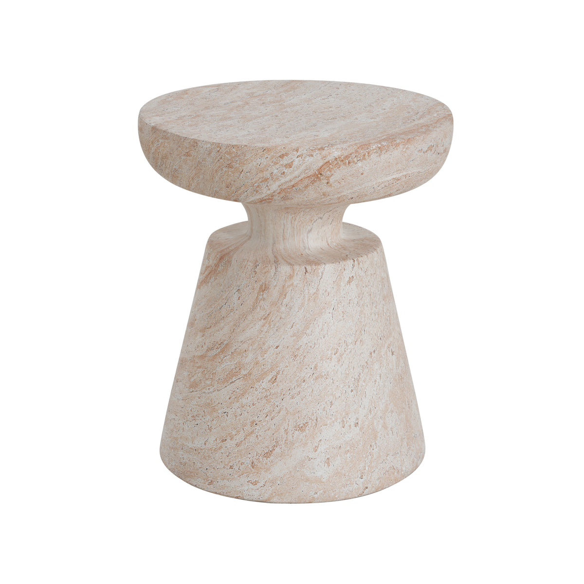 Beige Outdoor Side Table, 20.5 in Tall