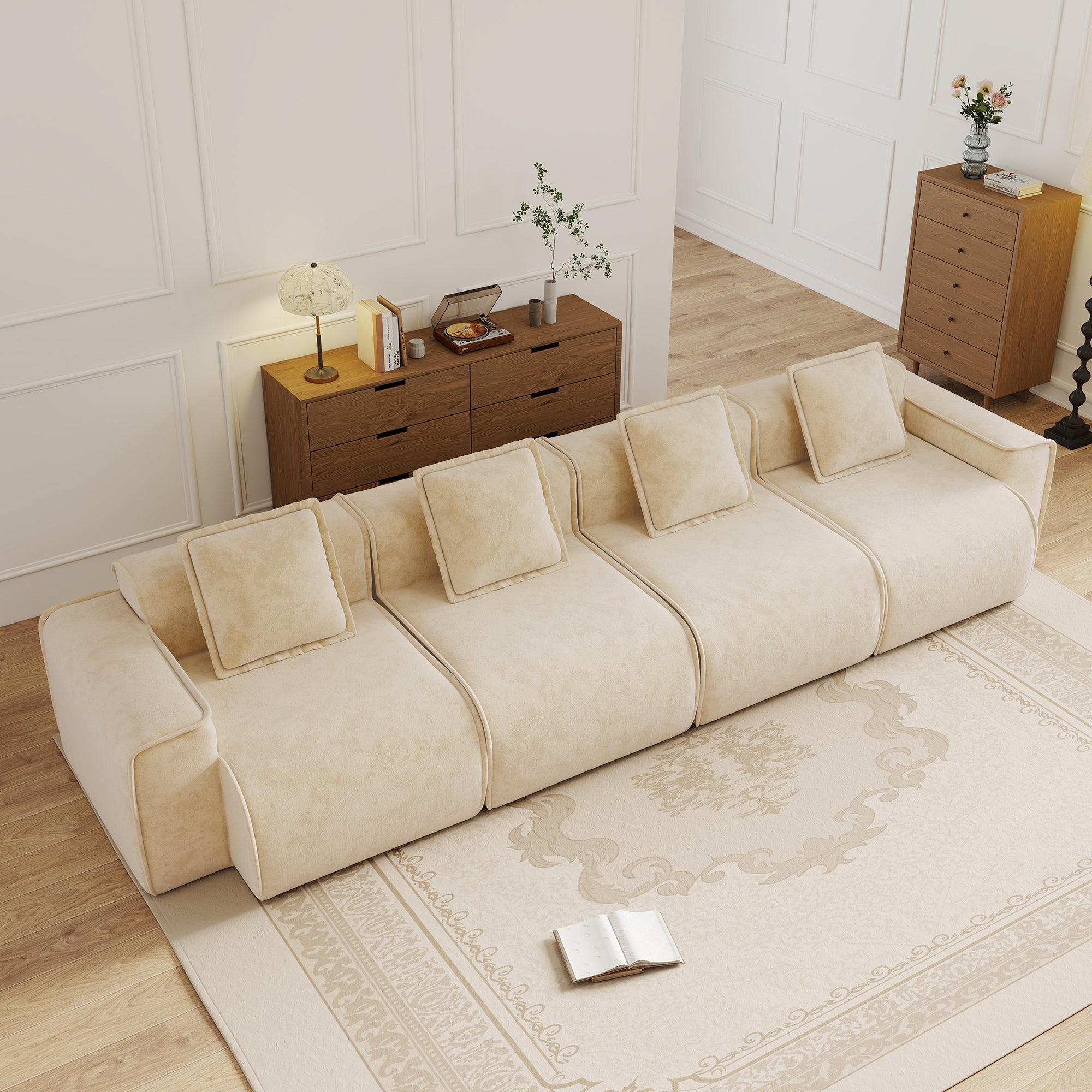 Seneca 4-Seat Boneless Couch in Camel #OttOnly_0 #Color_Camel