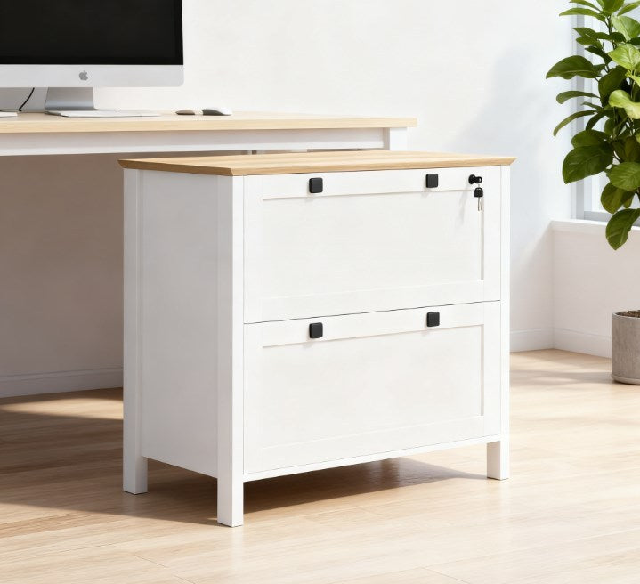 File Cabinet, Locking, 31.1 in, White
