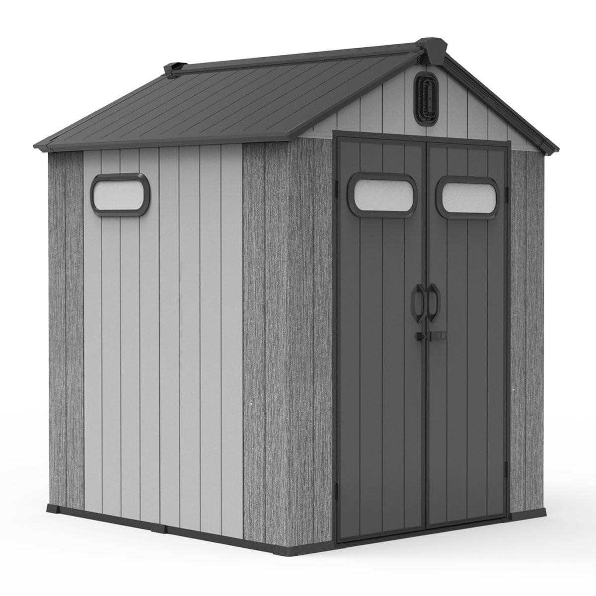 6x6 ft Gray Resin Storage Shed with Window
