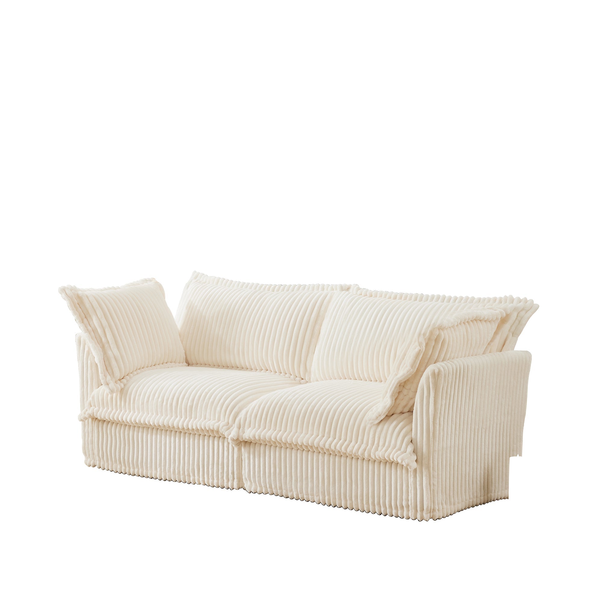 Fluffy 2-Seat Modular Sofa in Corduroy Cream #OttOnly_0 #Fabric_Corduroy Cream