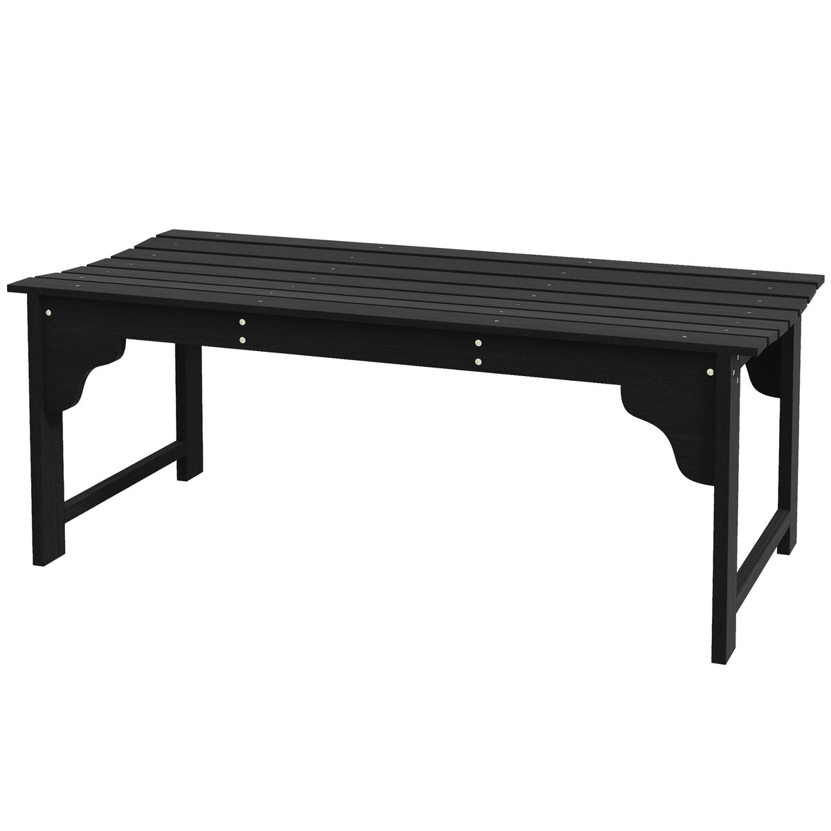 Black Outdoor Bench, 45.3 in Wide