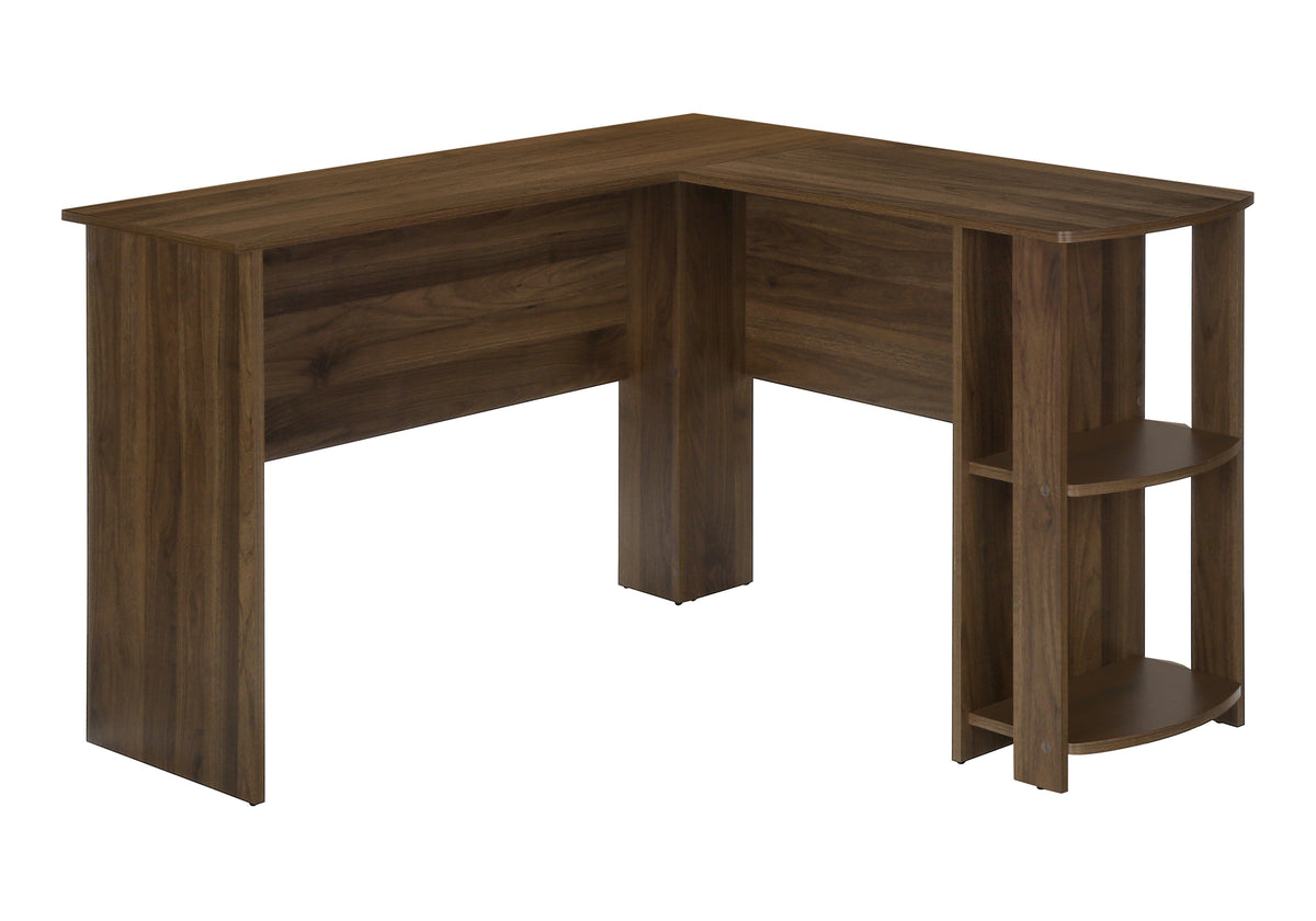 Kids Computer Desk, L-Shaped, 47 in, Walnut