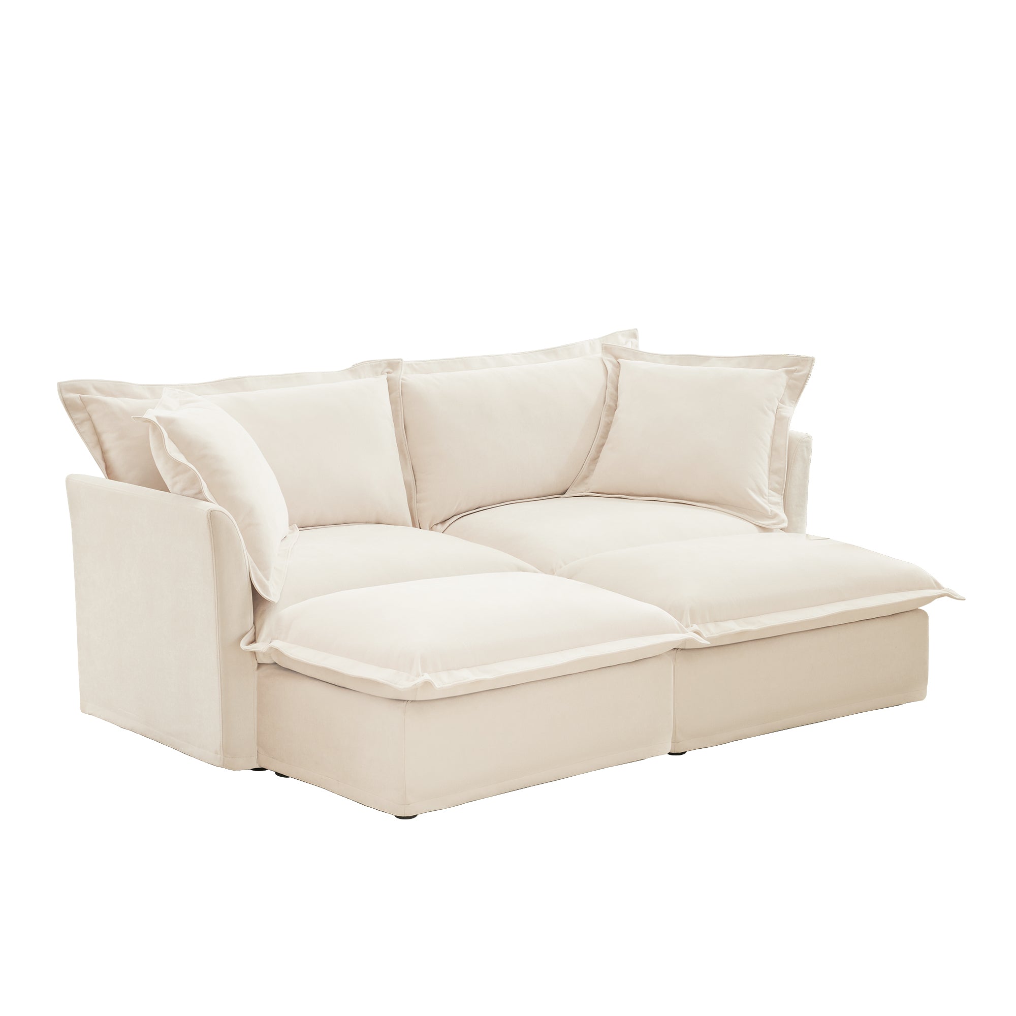 Fluffy 2-Seat Modular Sofa in Chenille Cream #OttOnly_2 #Fabric_Chenille Cream