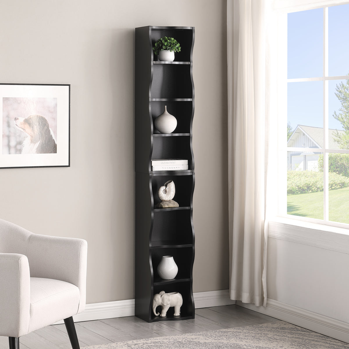 Iron Bookcase, 70.9 in Tall, Black