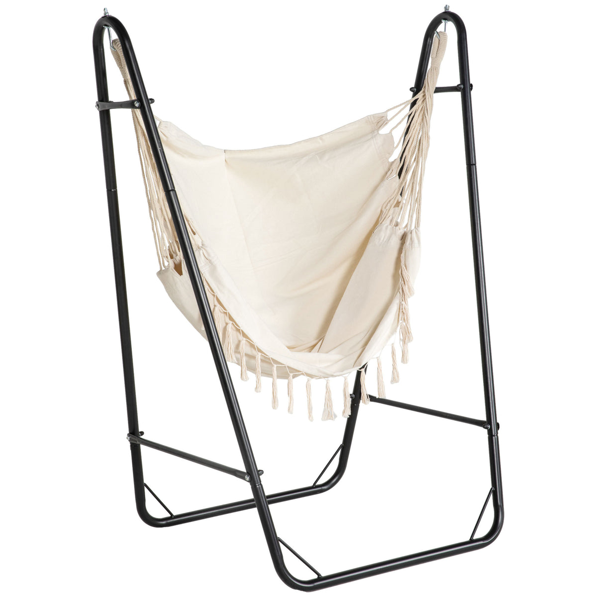 White Metal Hammock Chair with Stand