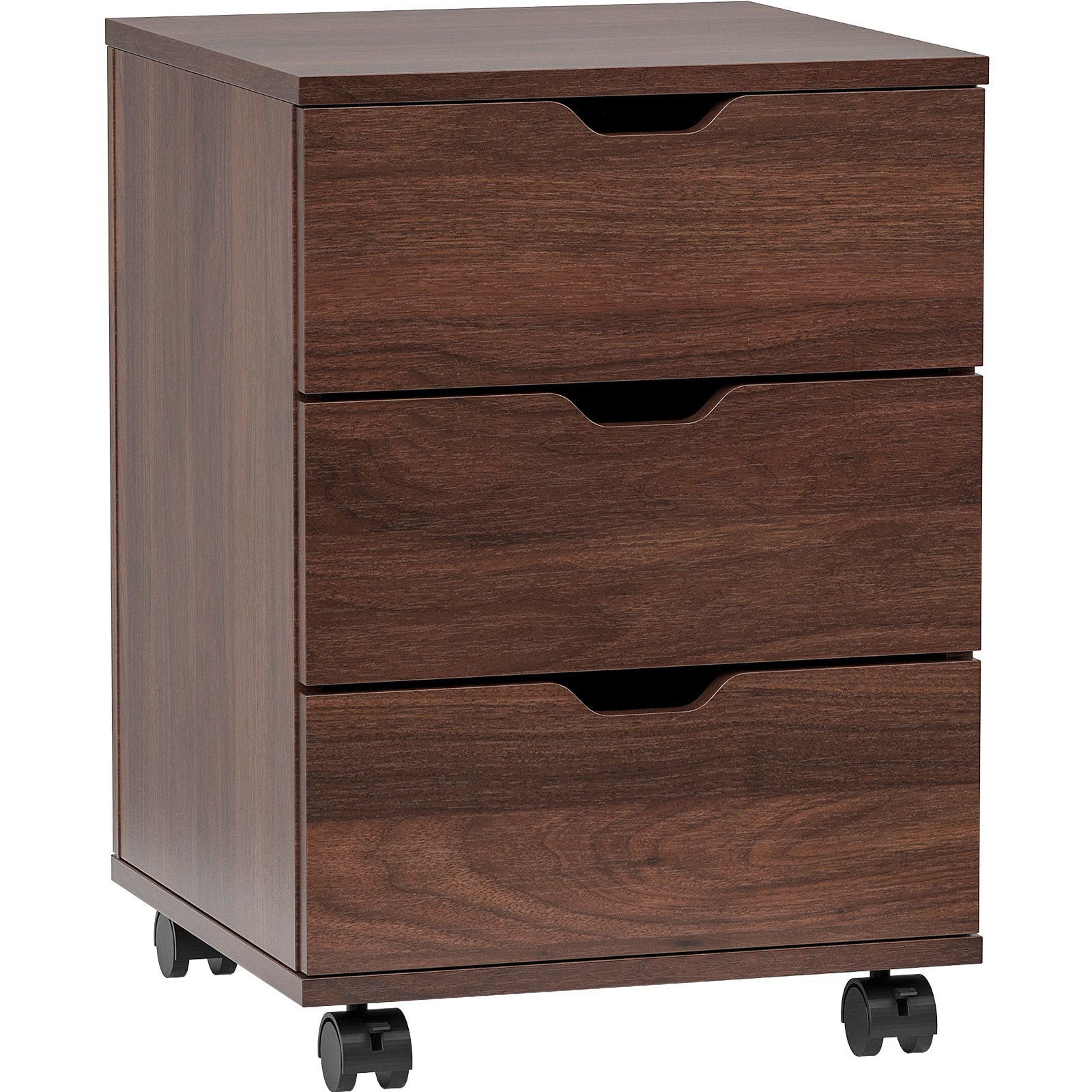 File Cabinet, 3 Drawers, 22.2 in Tall, Brown