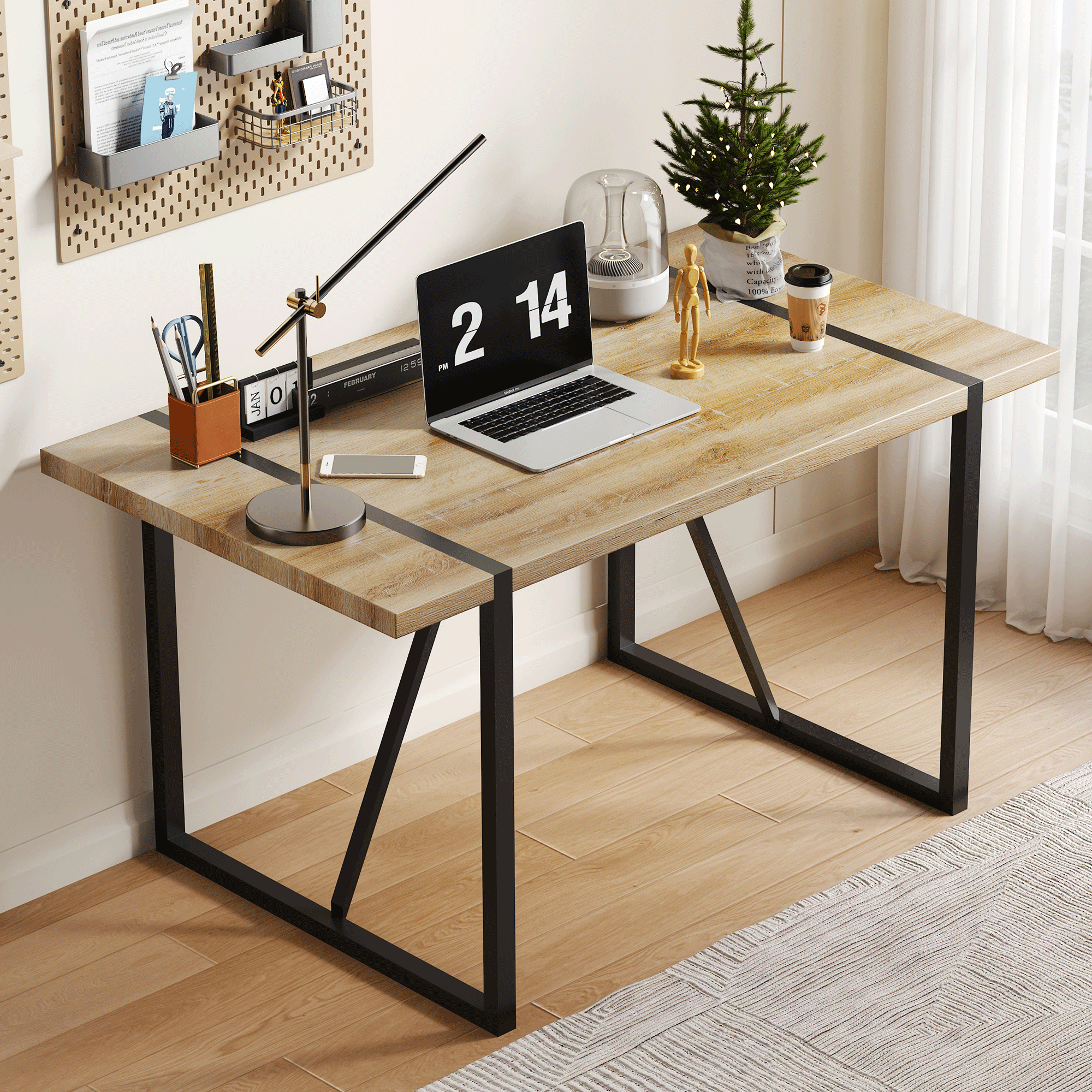 Industrial Desk, 55.1 in, Rustic Brown