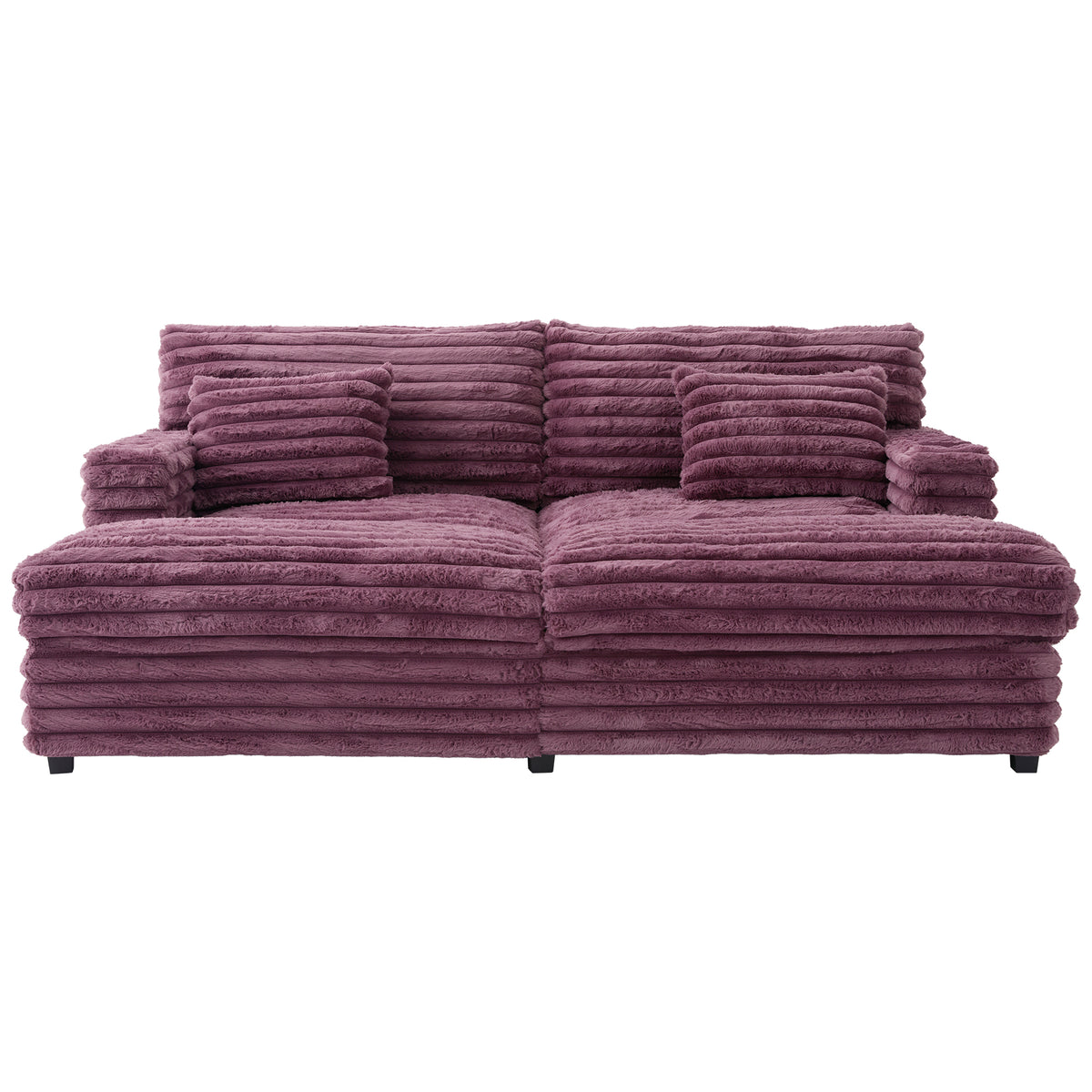 Plum Plush 2-Seat Couch, USB Charging, 82 in Wide