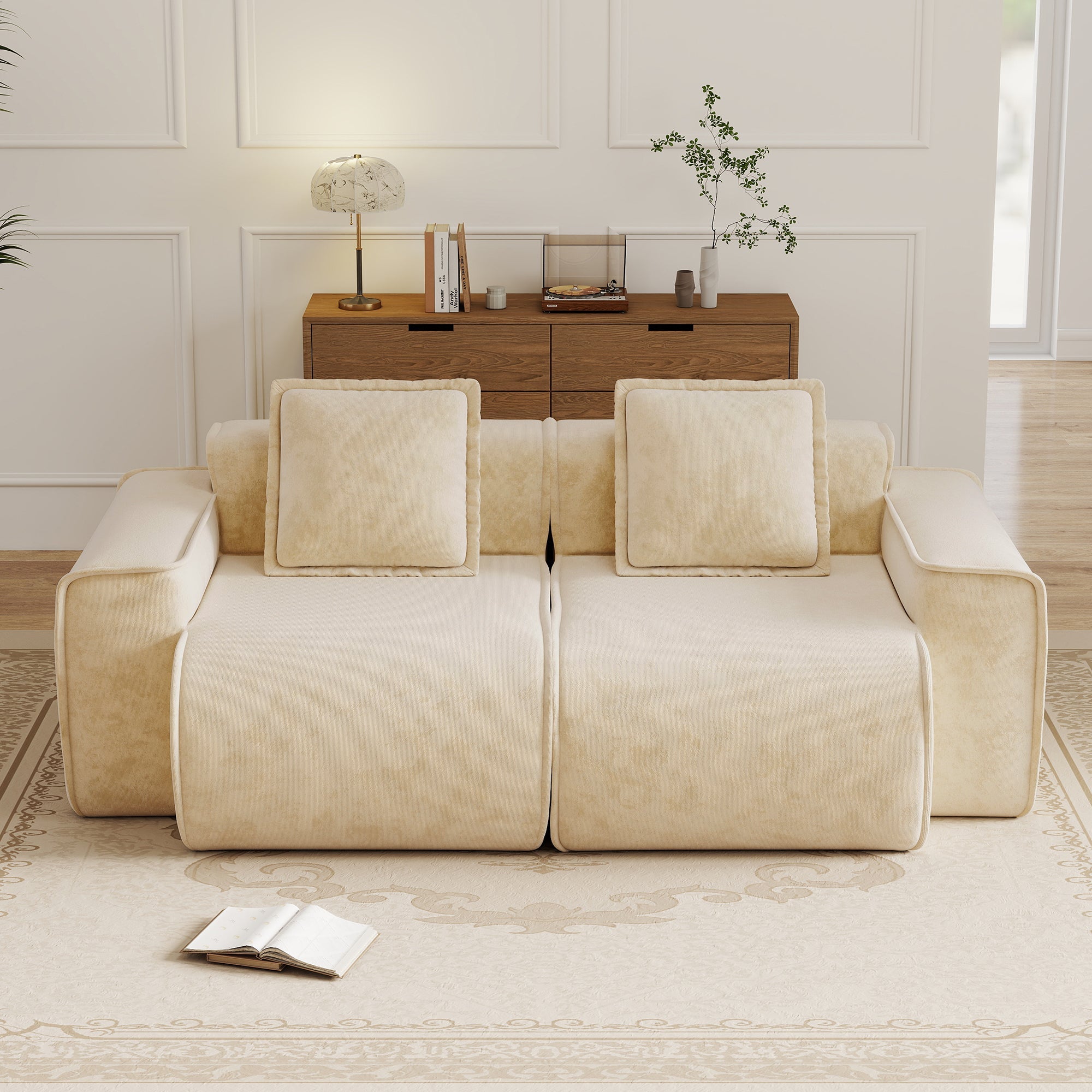 Seneca 2-Seat Boneless Couch in Camel #OttOnly_0 #Color_Camel