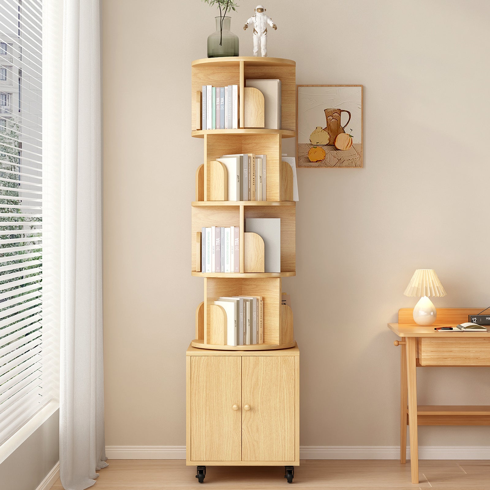 Bookcase, 5 Shelves, 69.7 in Tall, Natural