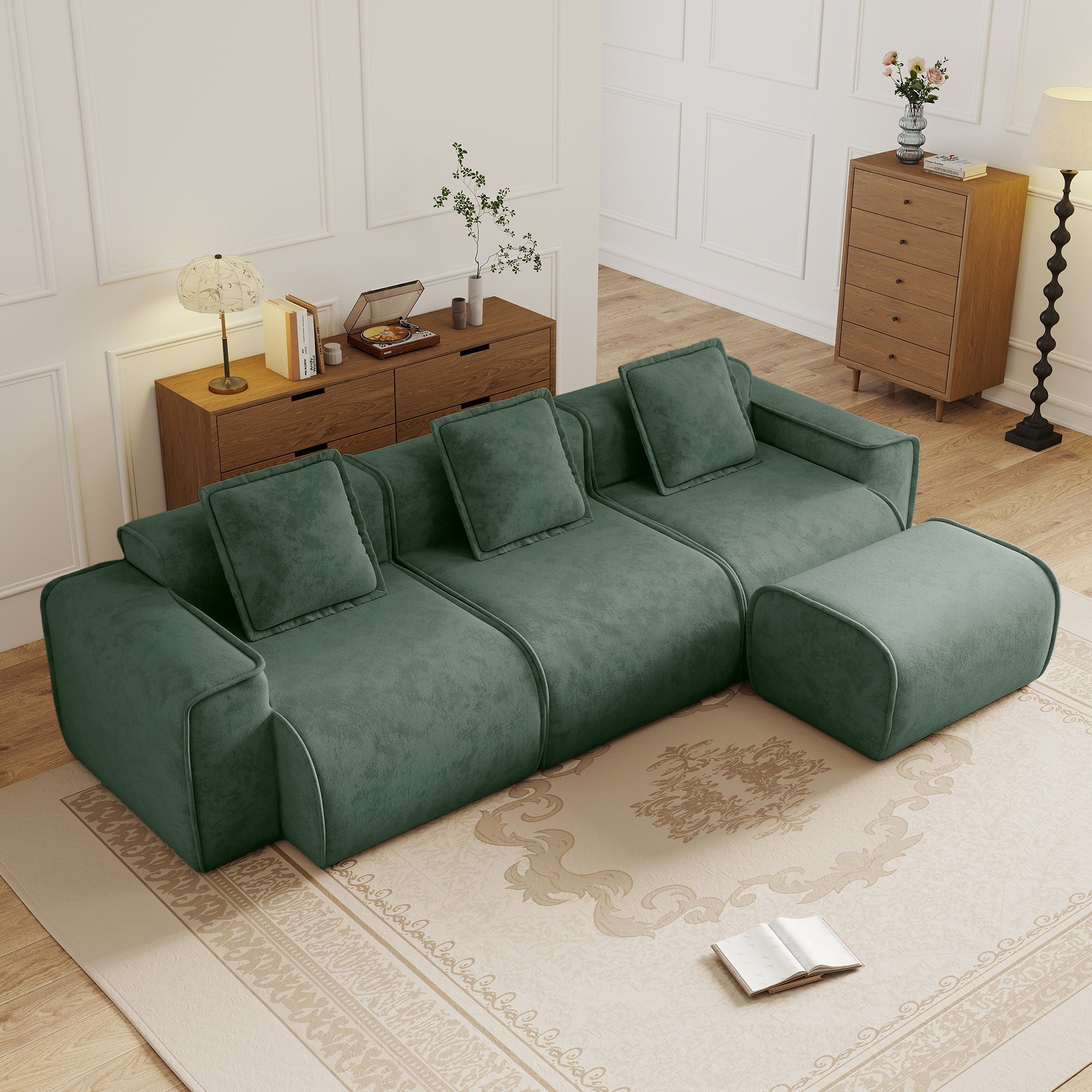 Seneca 3-Seat Boneless Couch in Olive #OttOnly_1 #Color_Olive