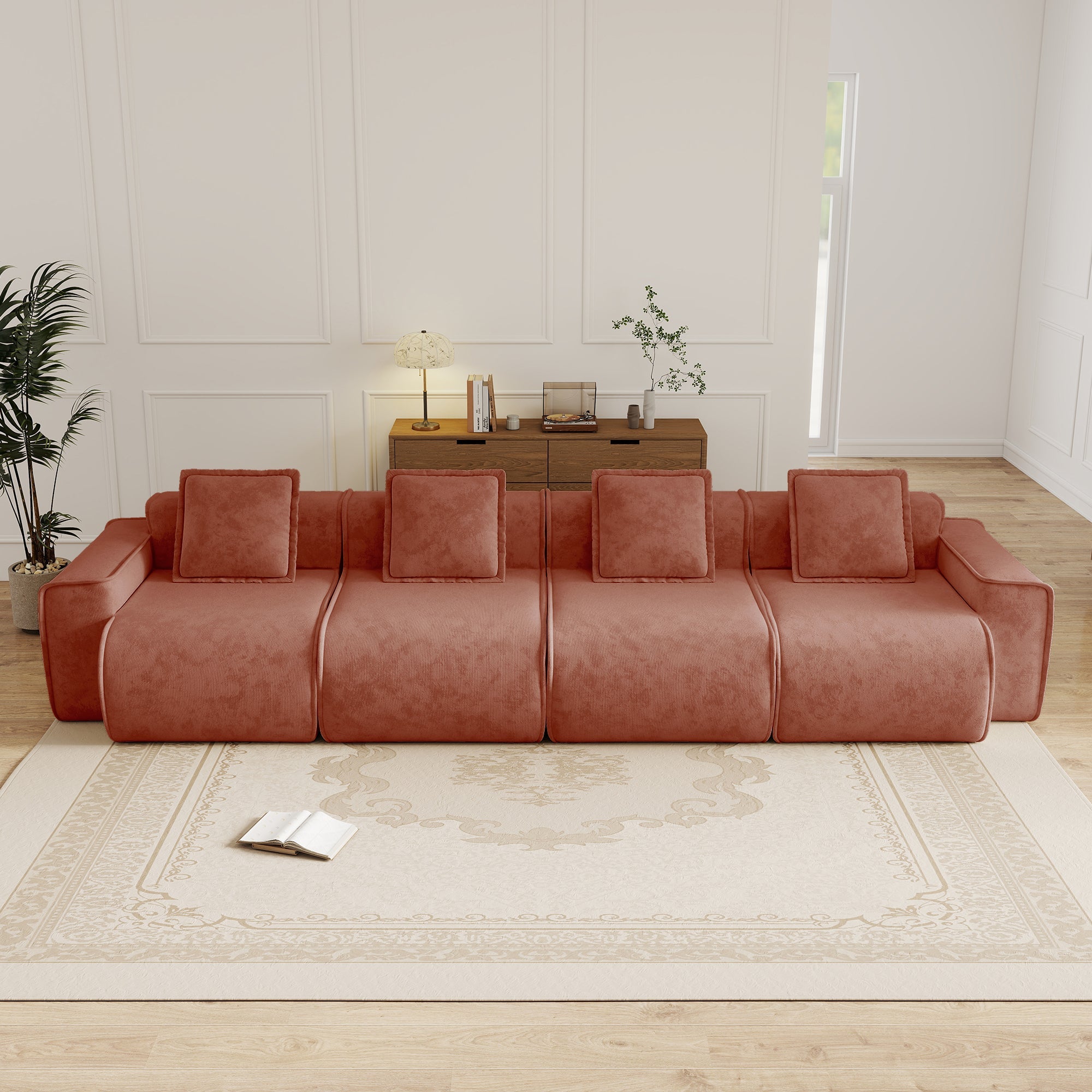 Seneca 4-Seat Boneless Couch in Terracotta #OttOnly_0 #Color_Terracotta