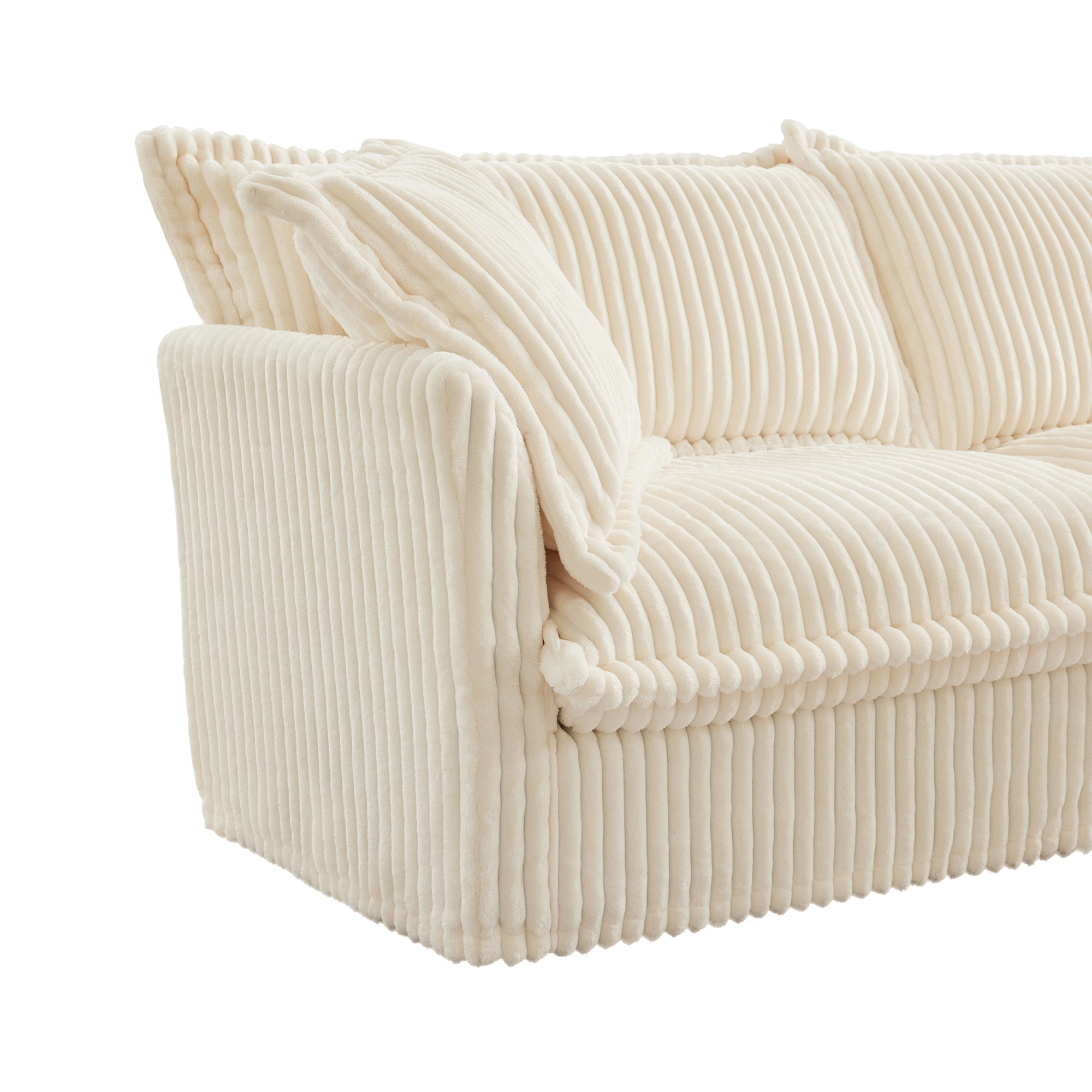 Fluffy Lounge Chair in Corduroy Cream #Fabric_Corduroy Cream