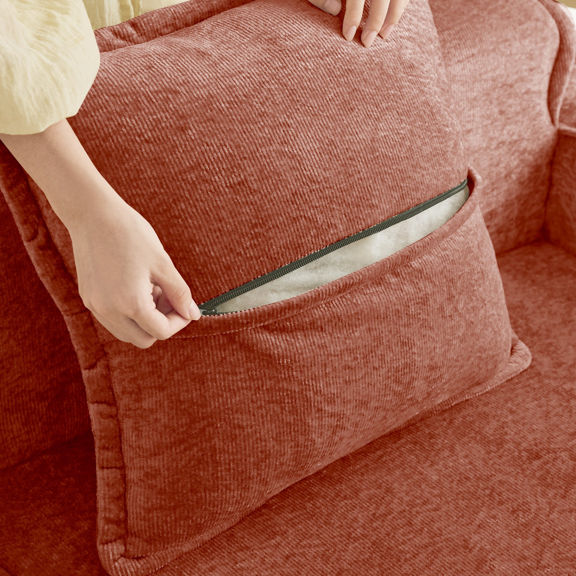 Seneca 2-Seat Boneless Couch in Terracotta #Color_Terracotta