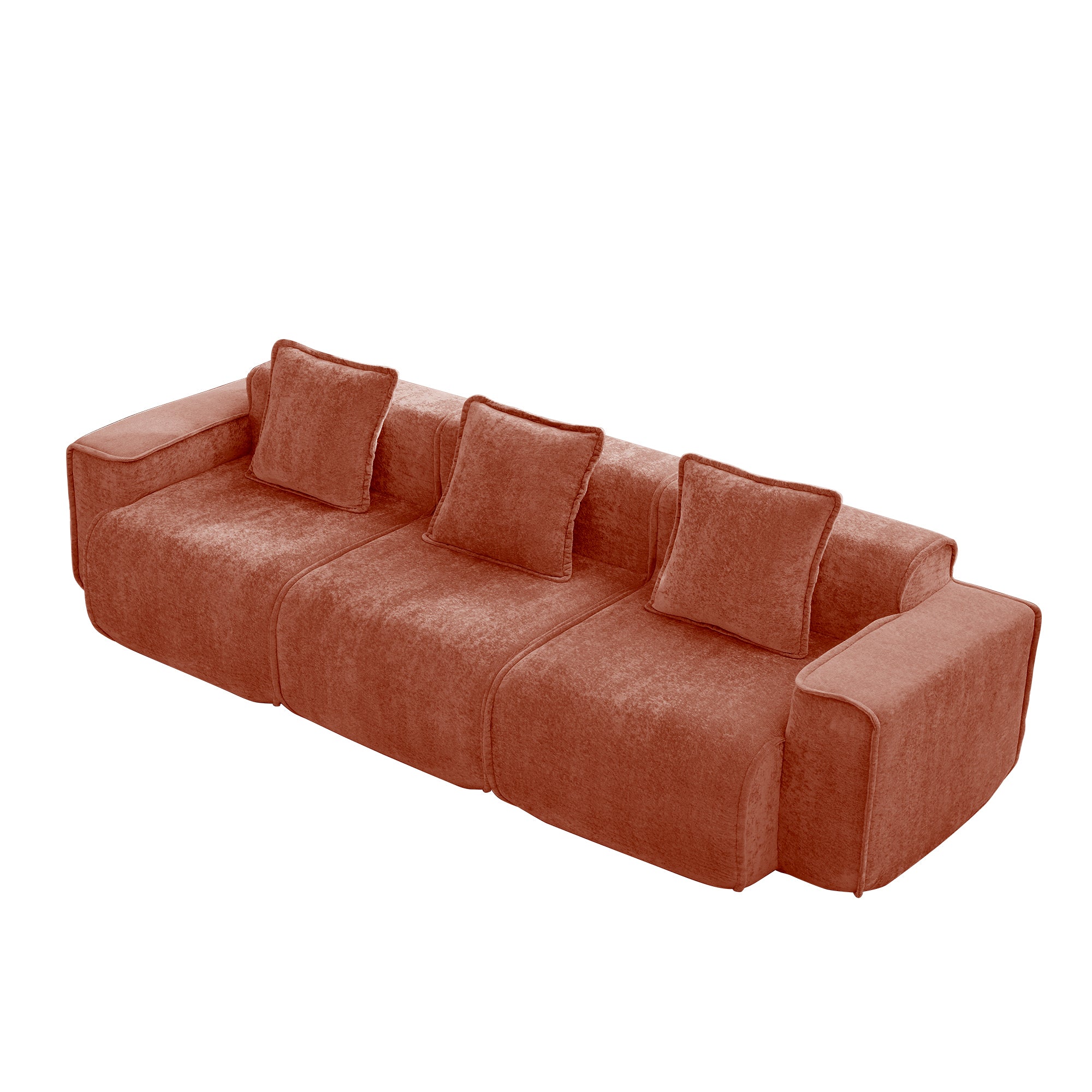 Seneca 3-Seat Boneless Couch in Terracotta #OttOnly_0 #Color_Terracotta