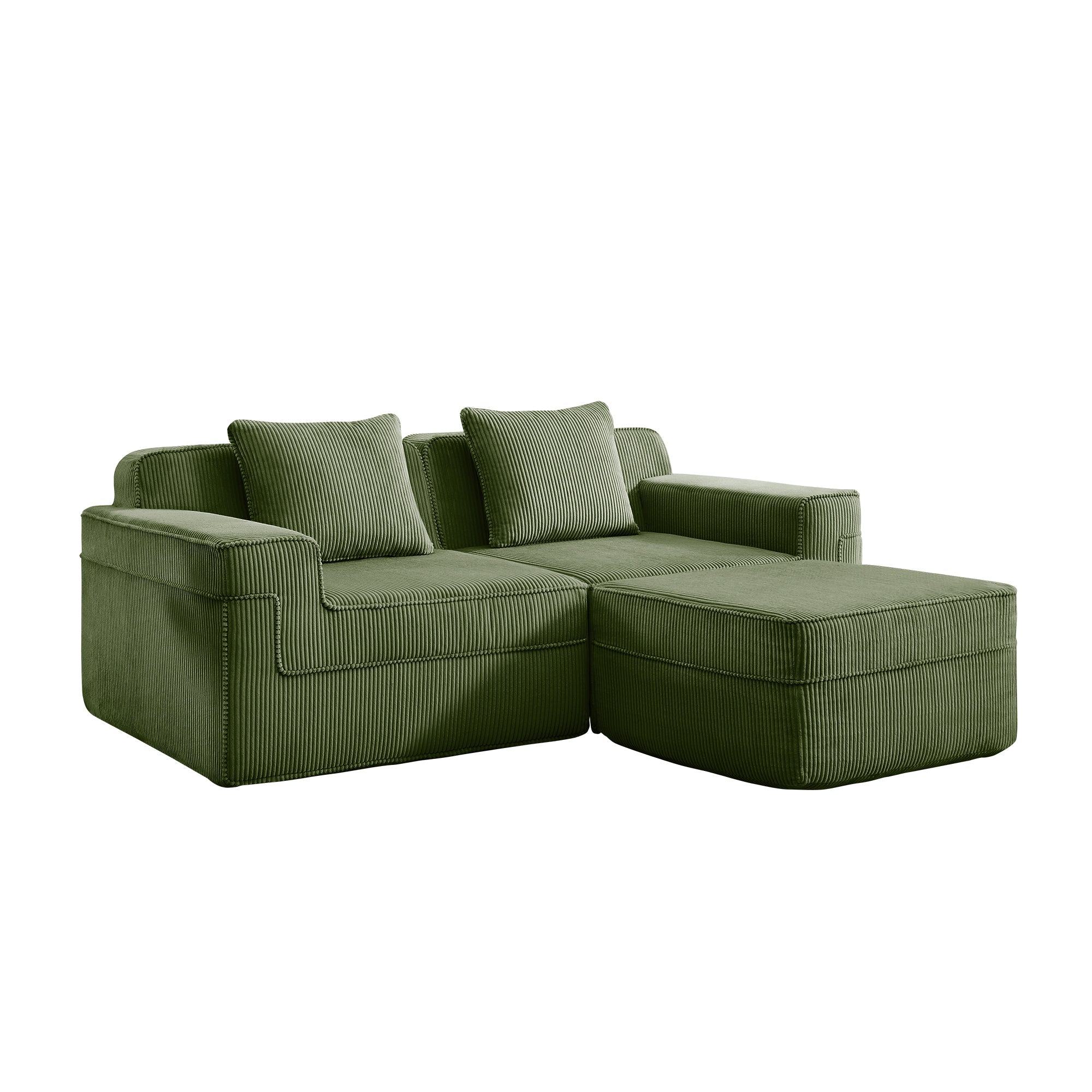 Hudson 2-Seat Boneless Couch in Olive #OttOnly_1 #Color_Olive