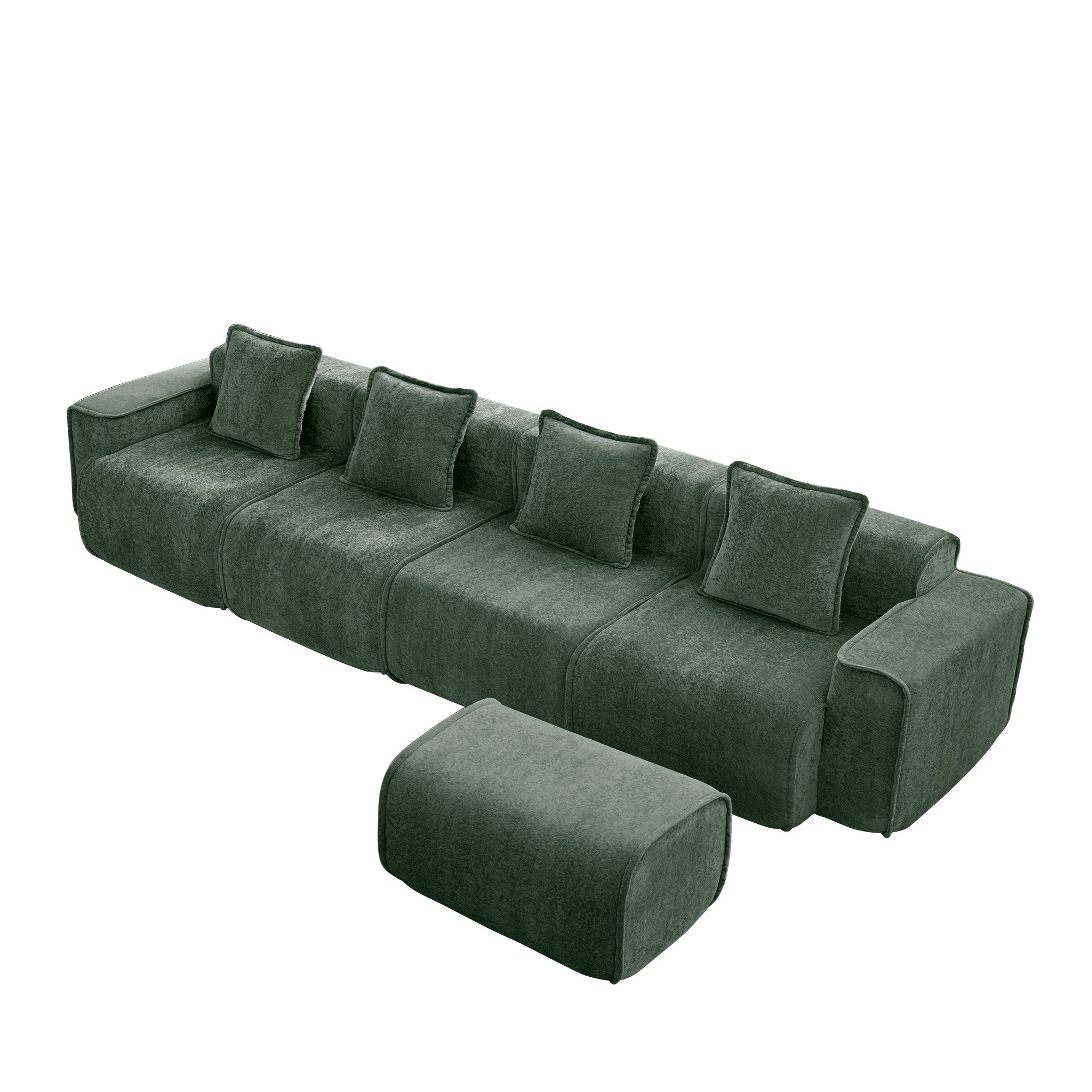 Seneca 4-Seat Boneless Couch in Olive #OttOnly_1 #Color_Olive