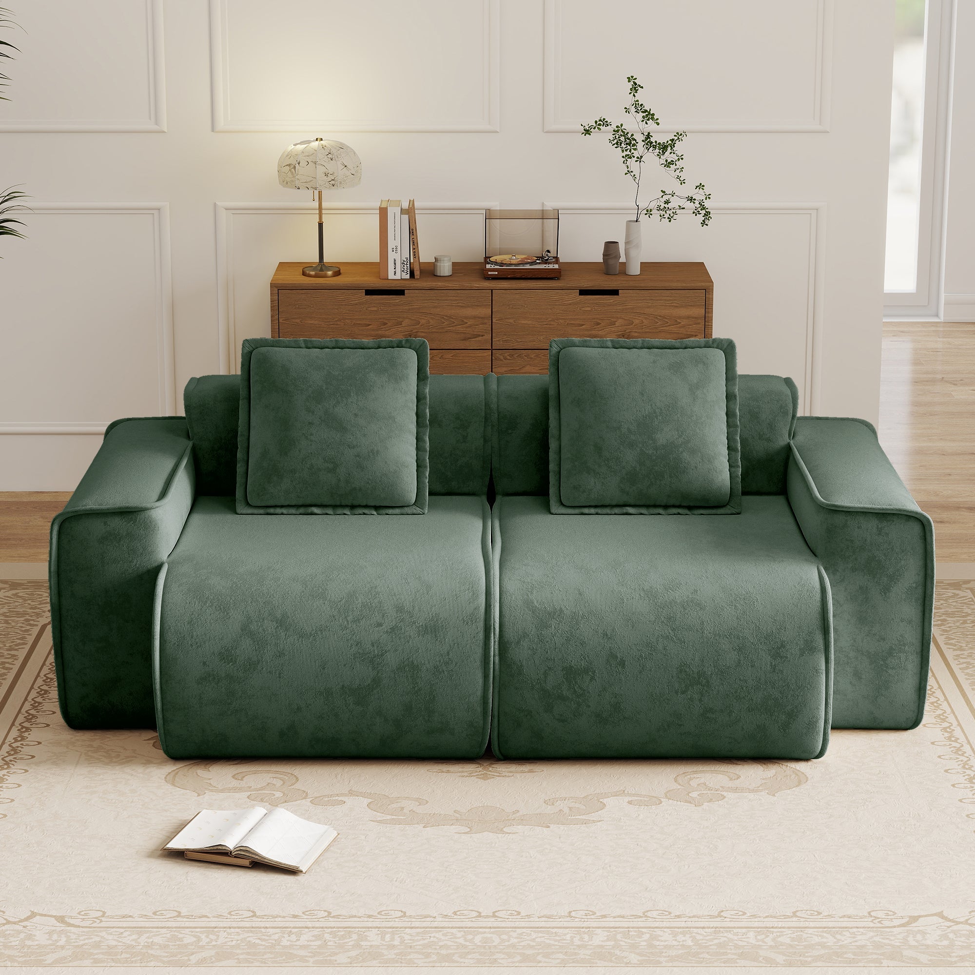Seneca 2-Seat Boneless Couch in Olive #OttOnly_0 #Color_Olive