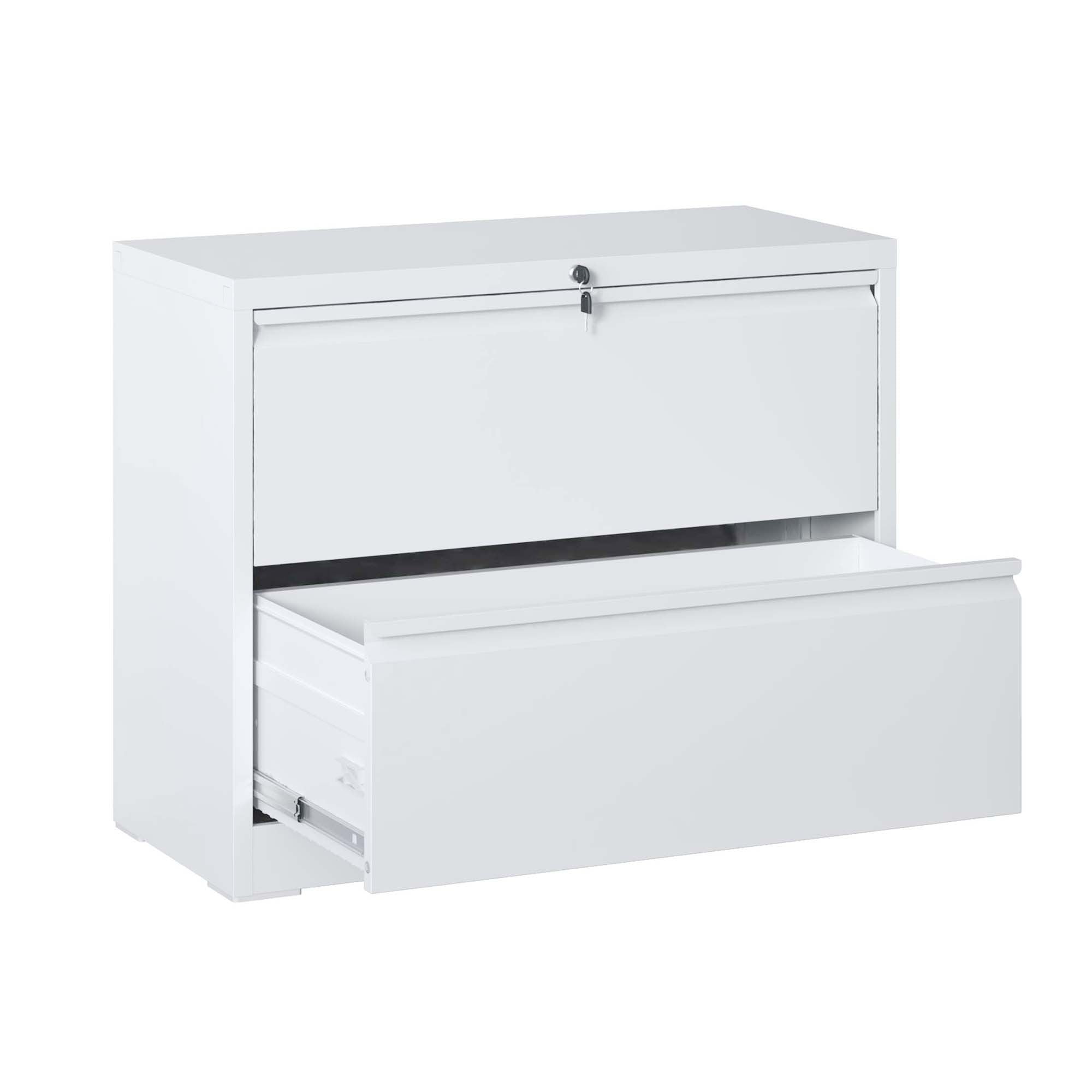 File Cabinet, 2 Drawers, 35.4 in, White
