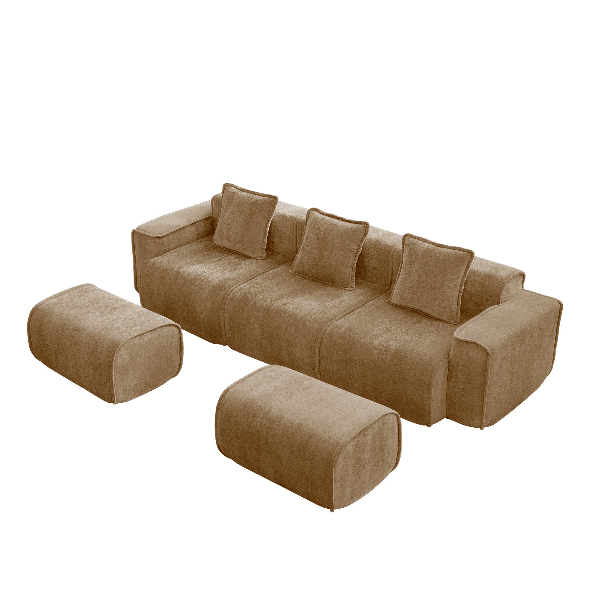 Seneca 3-Seat Boneless Couch in Mocha #OttOnly_2 #Color_Mocha