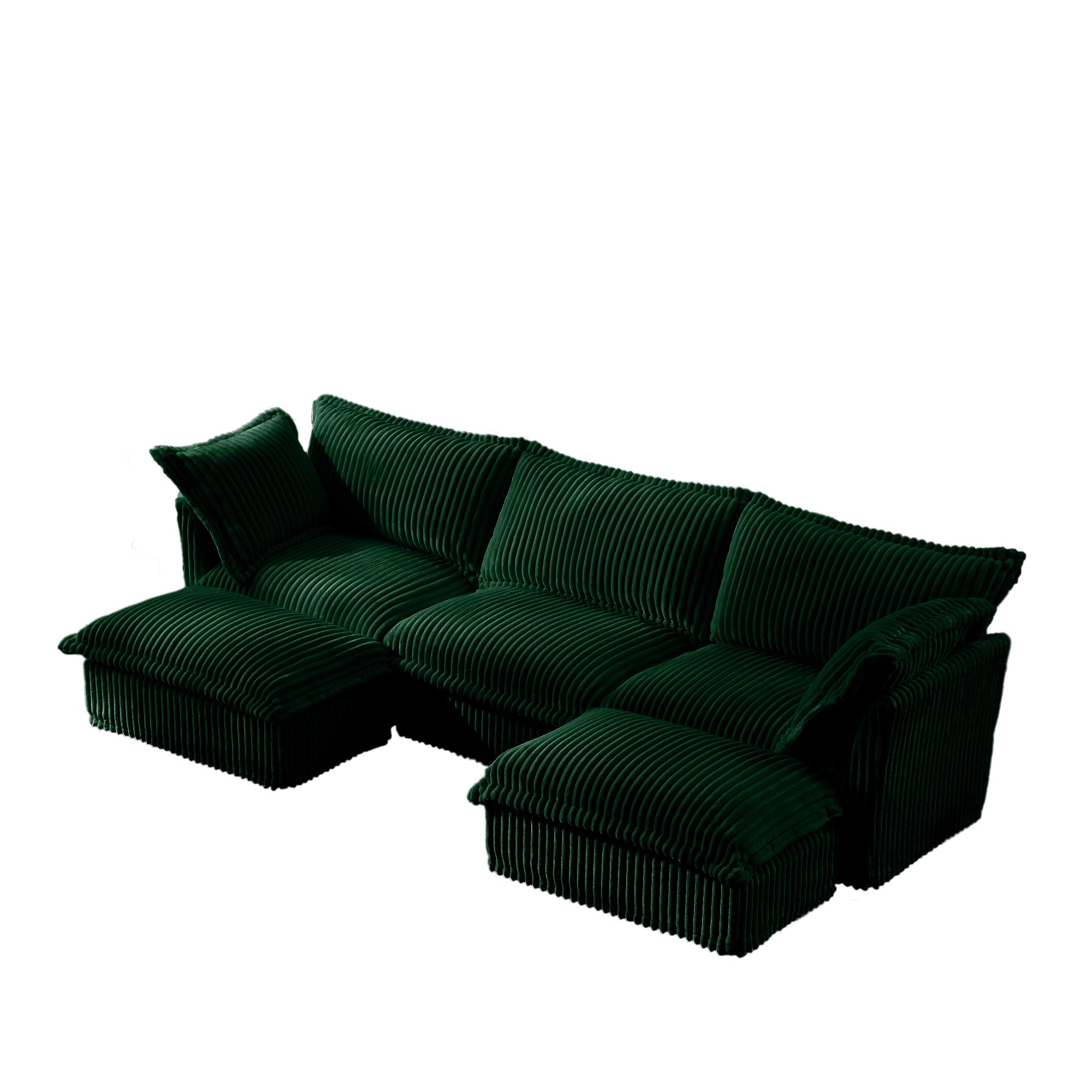 Fluffy 3-Seat Modular Sofa in Corduroy Emerald #OttOnly_2 #Fabric_Corduroy Emerald