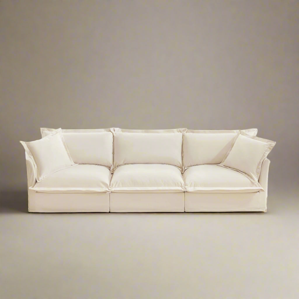 Fluffy 3-Seat Modular Sofa in Chenille Cream #OttOnly_0 #Fabric_Chenille Cream