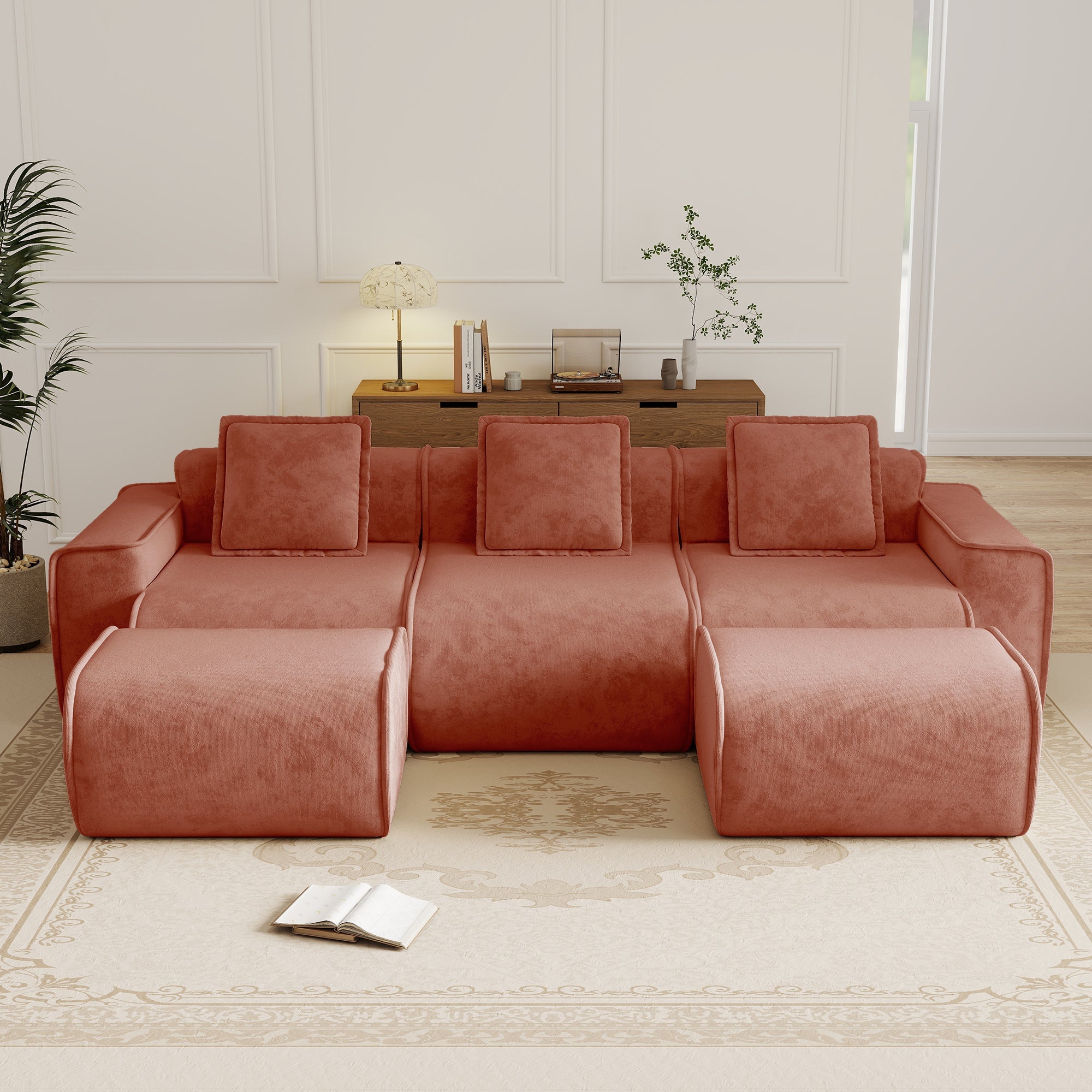 Seneca 3-Seat Boneless Couch in Terracotta #OttOnly_2 #Color_Terracotta