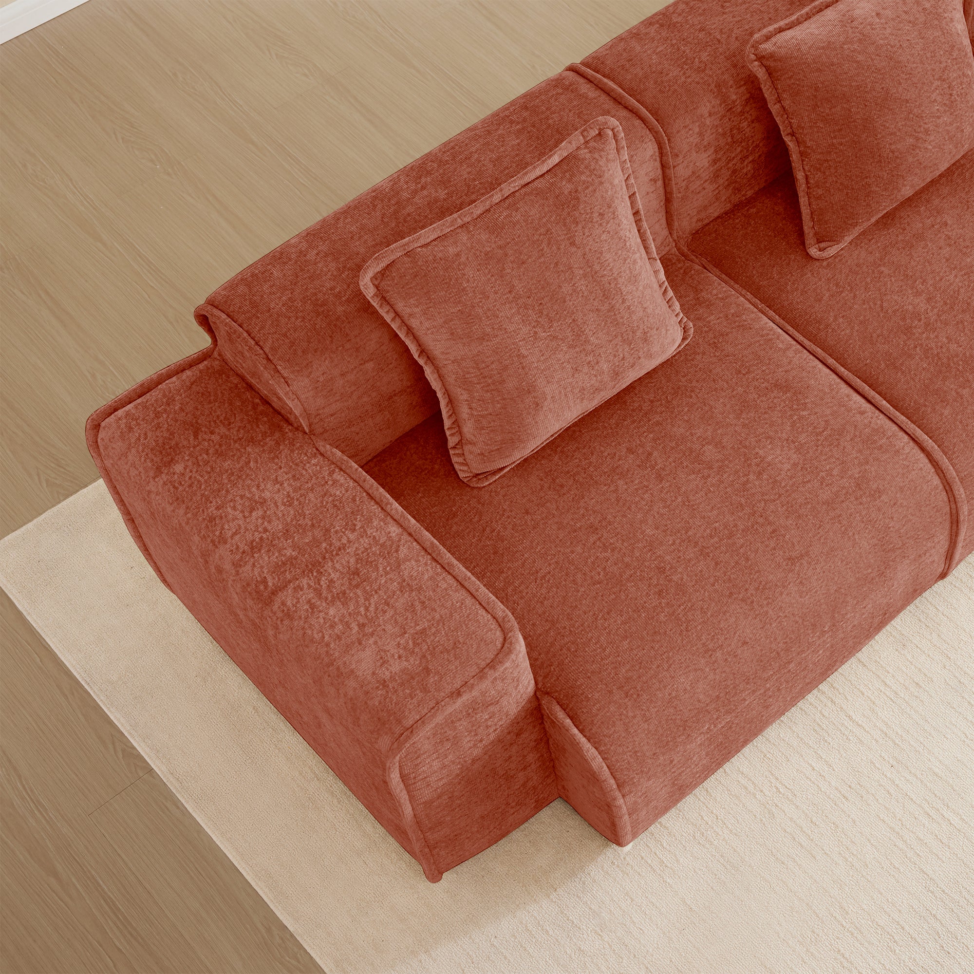 Seneca 4-Seat Boneless Couch in Terracotta #OttOnly_0 #Color_Terracotta