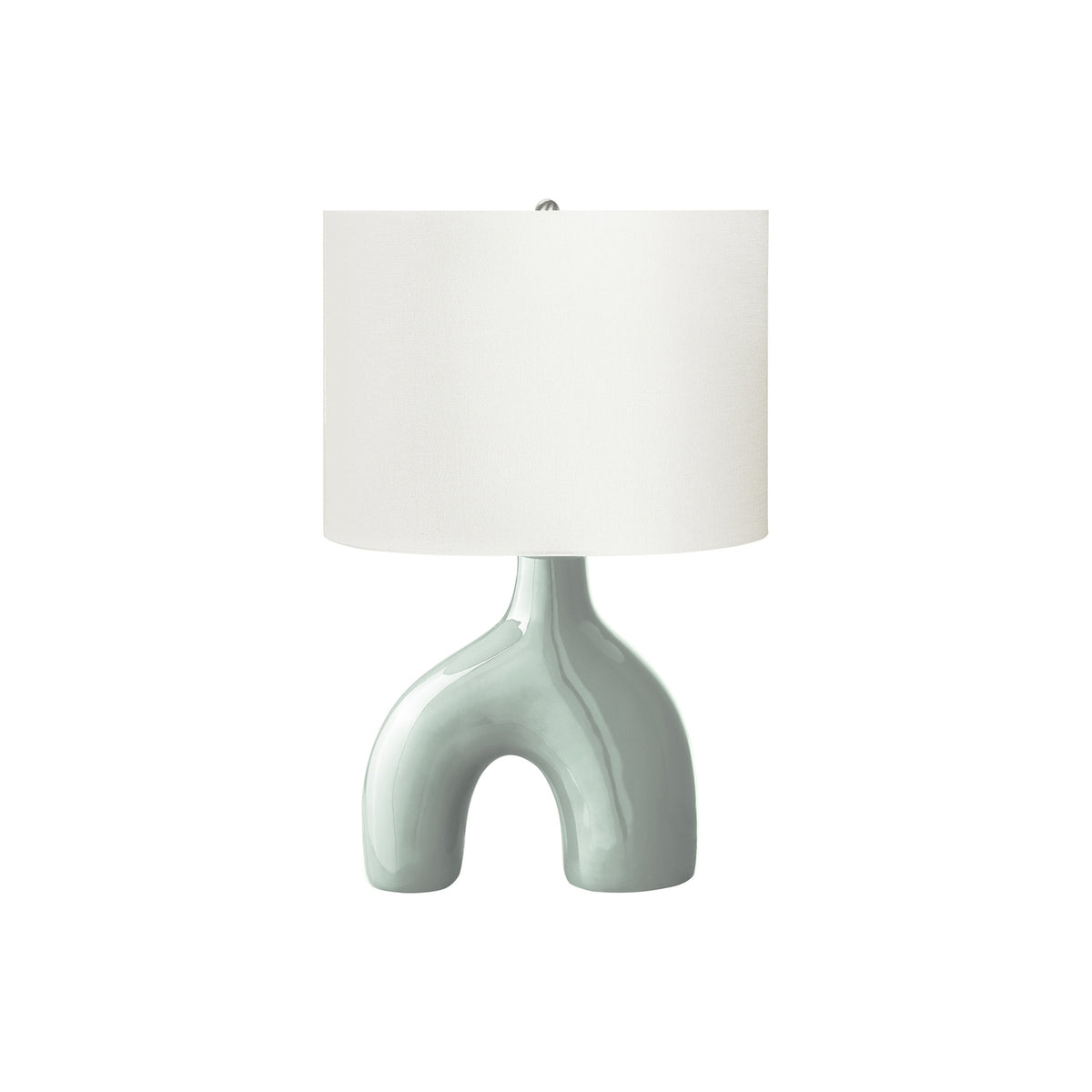 Table Lamp with Ceramic Base and Fabric Shade, 25 in, Green